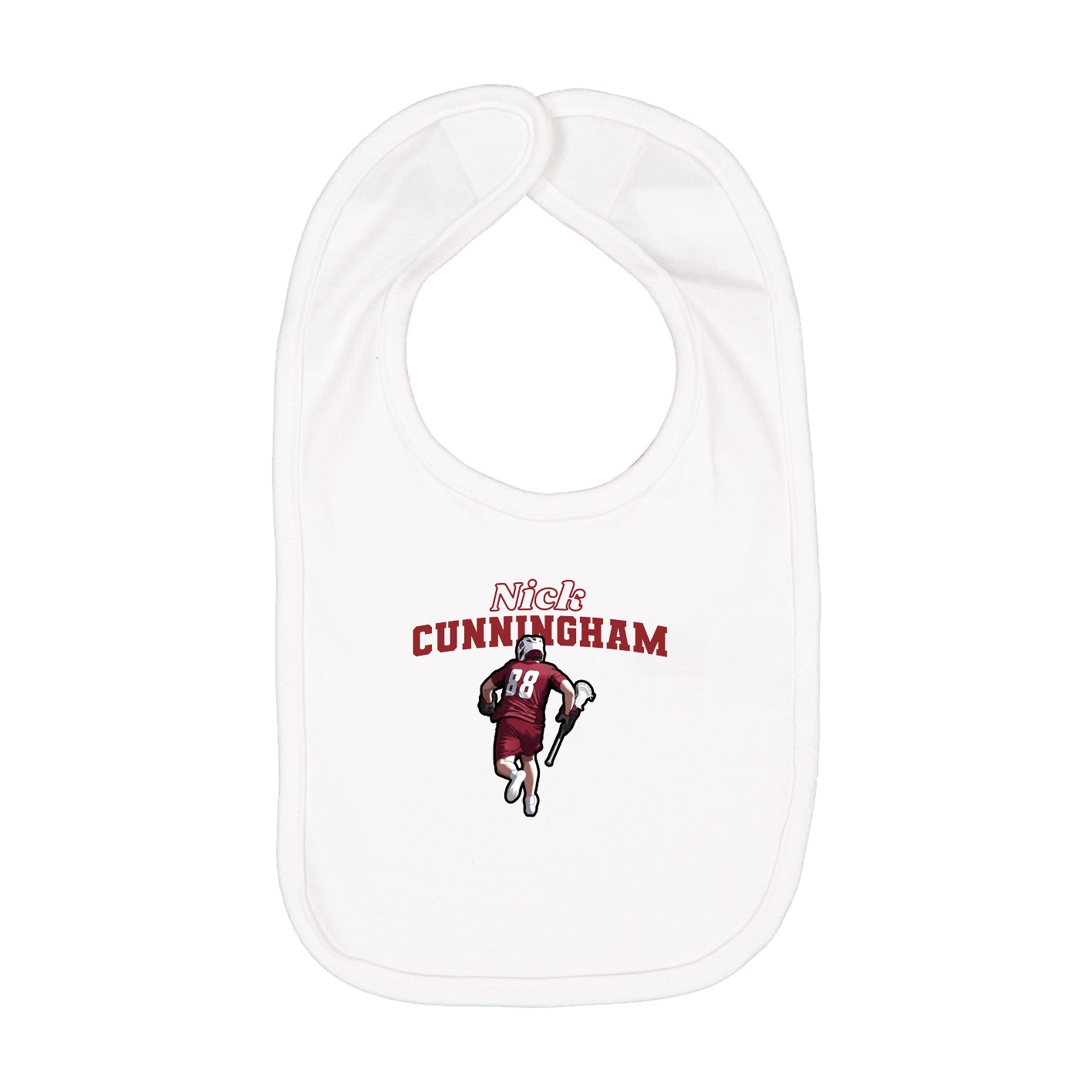 Infant Bib — Name Arch in White
