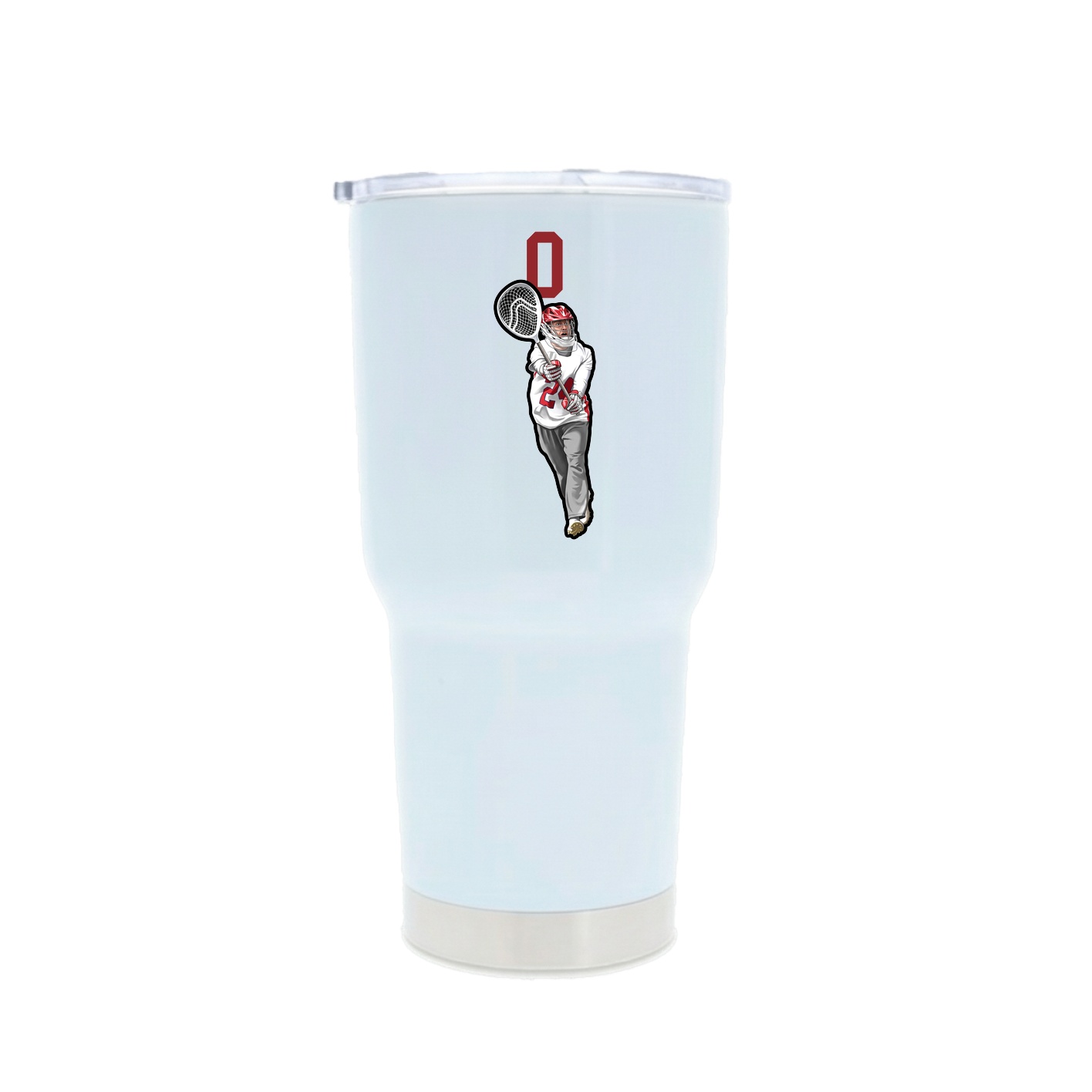 30oz Stainless Steel Tumbler — Number Top in White