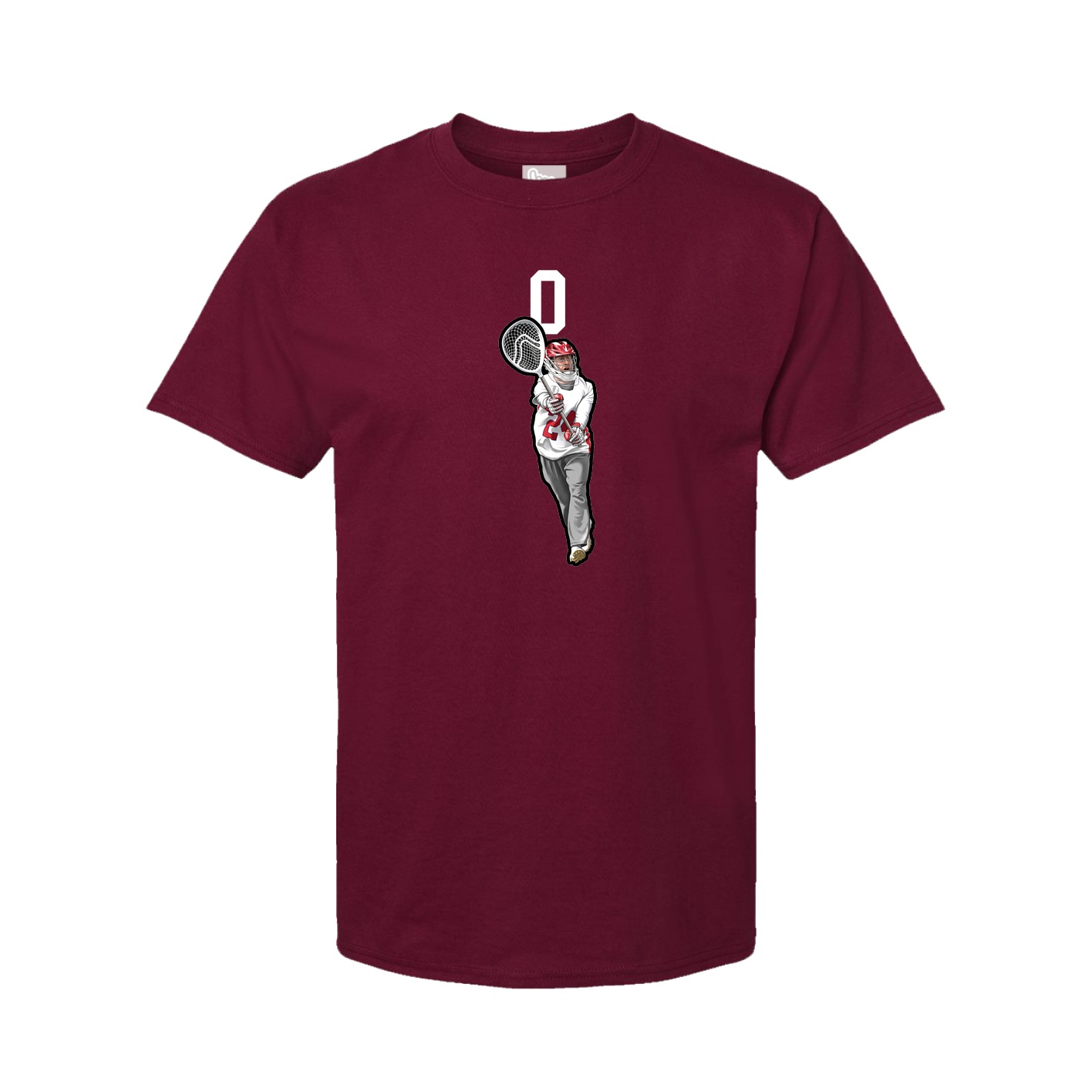 Youth Tee — Number Top in Cardinal