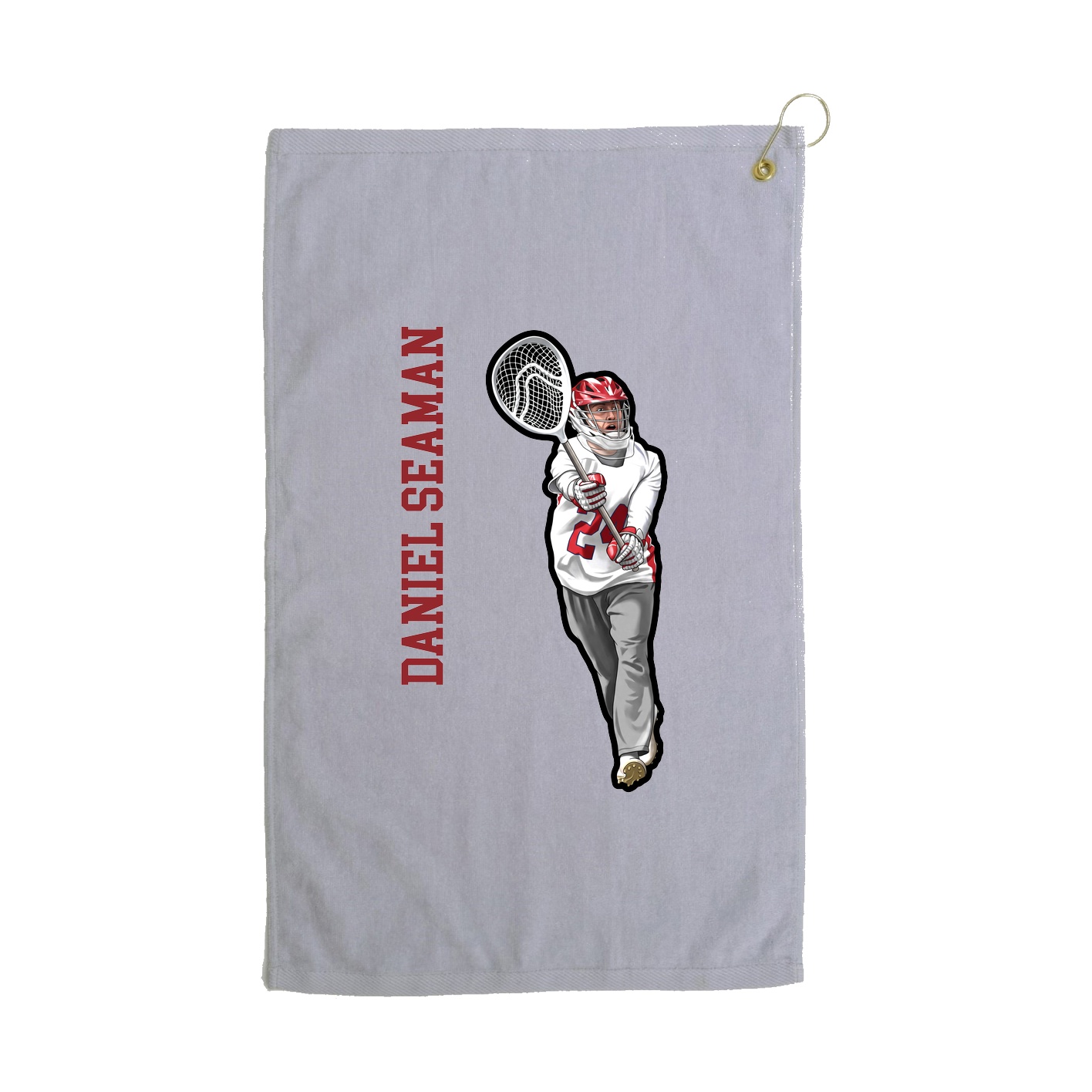 Golf Towel — Name Vertical in Grey