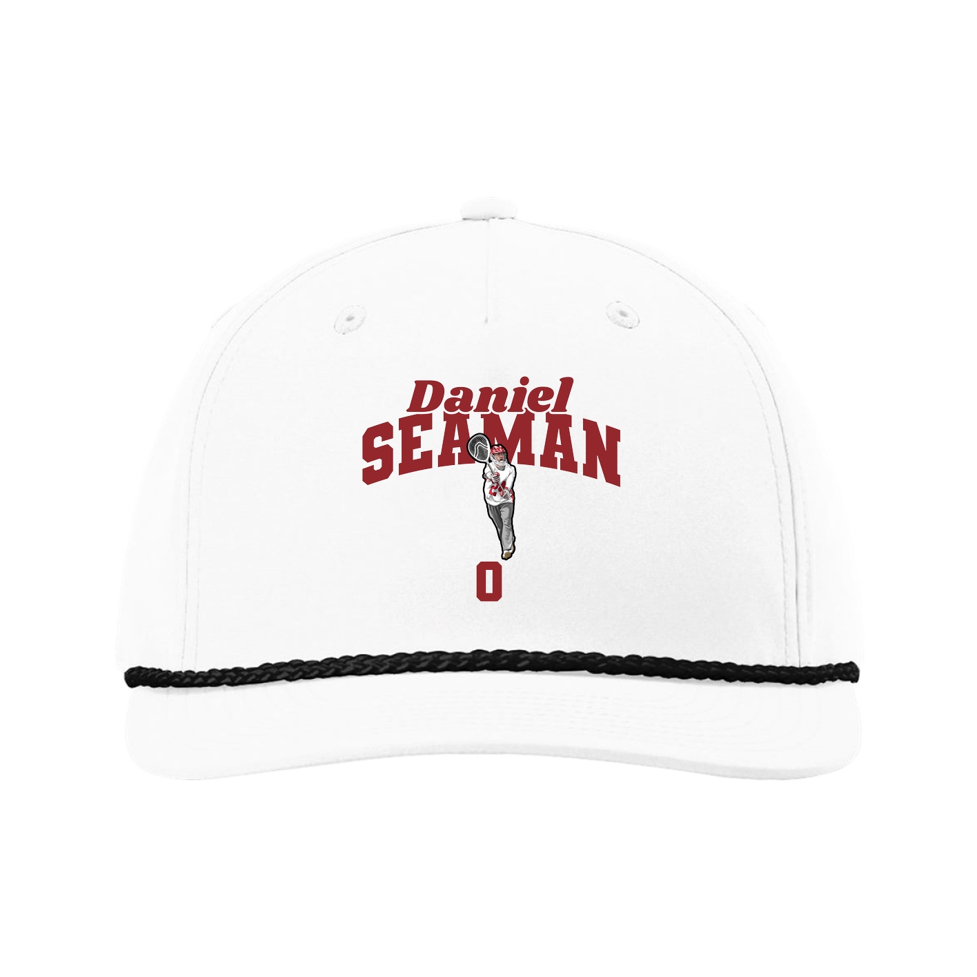 Five-Panel Classic Rope Cap — Signature Arch in White