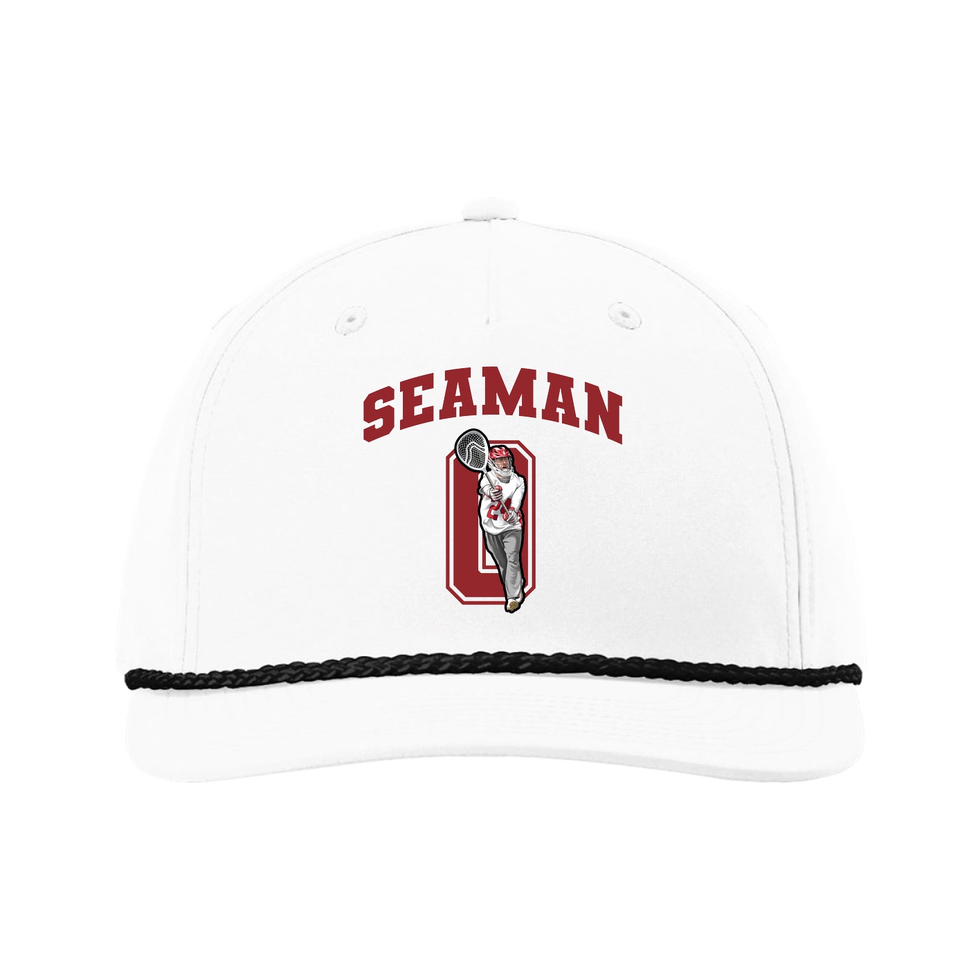 Five-Panel Classic Rope Cap — Number in White