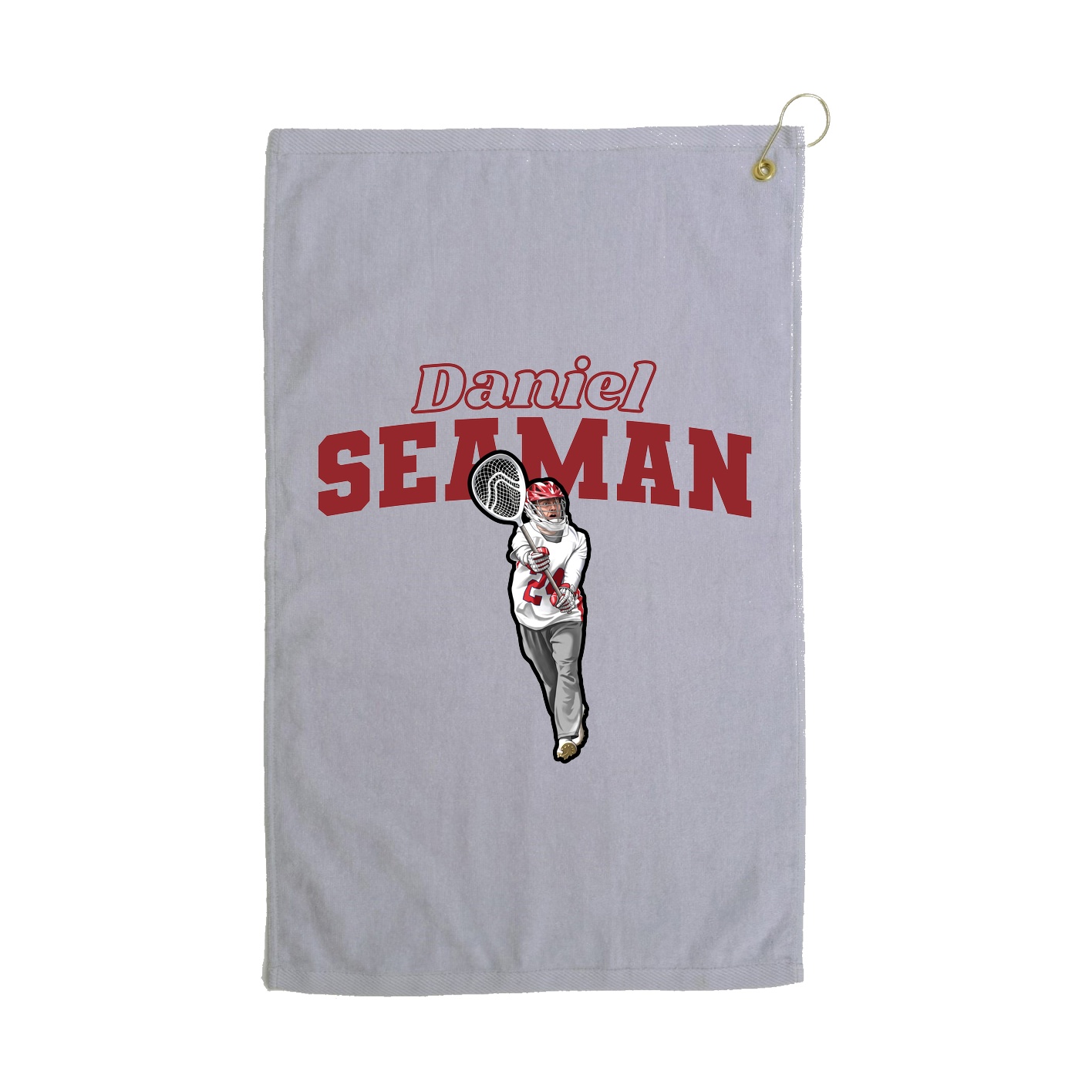 Golf Towel — Name Arch in Grey