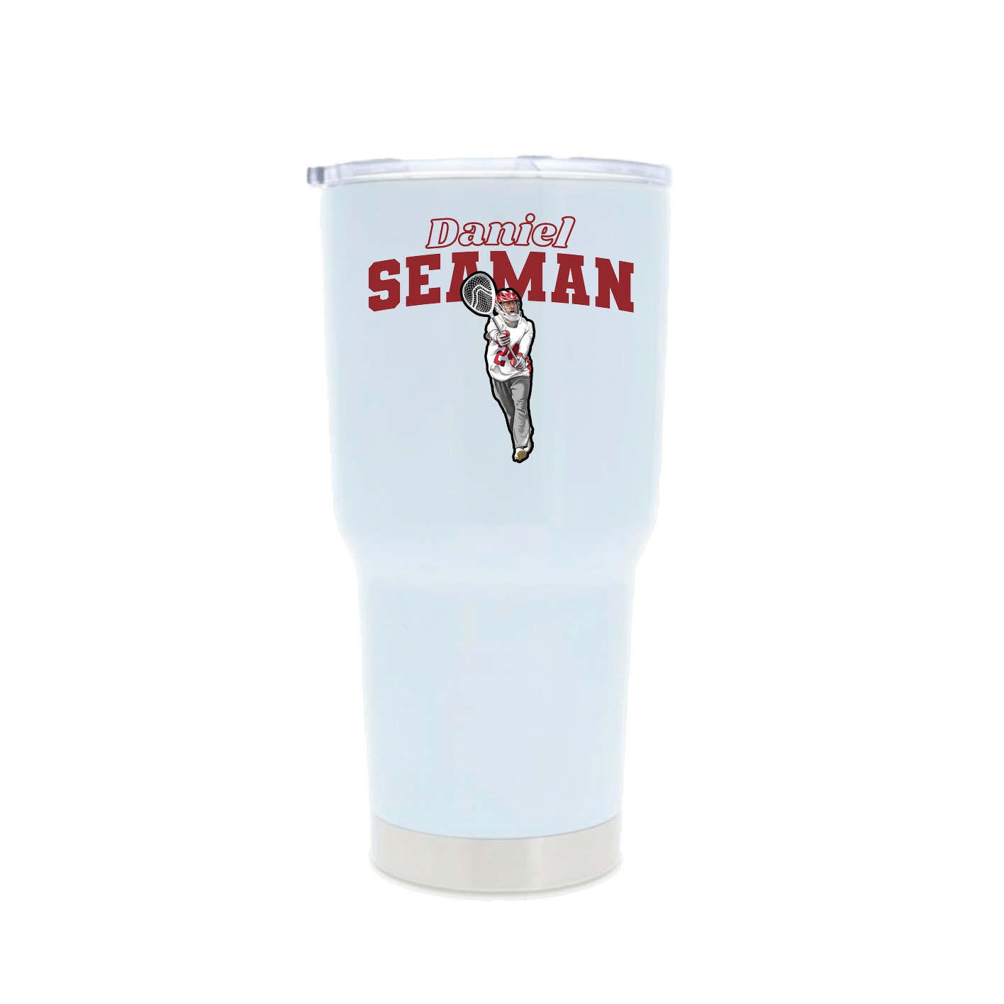 30oz Stainless Steel Tumbler — Name Arch in White