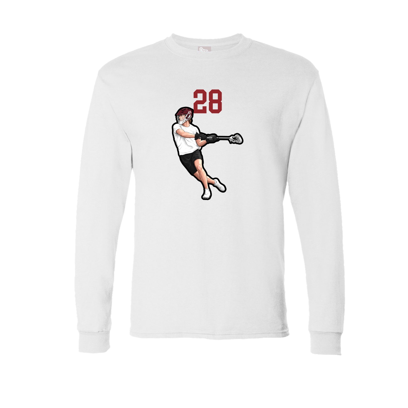 Long Sleeve Tee — Number Top in White