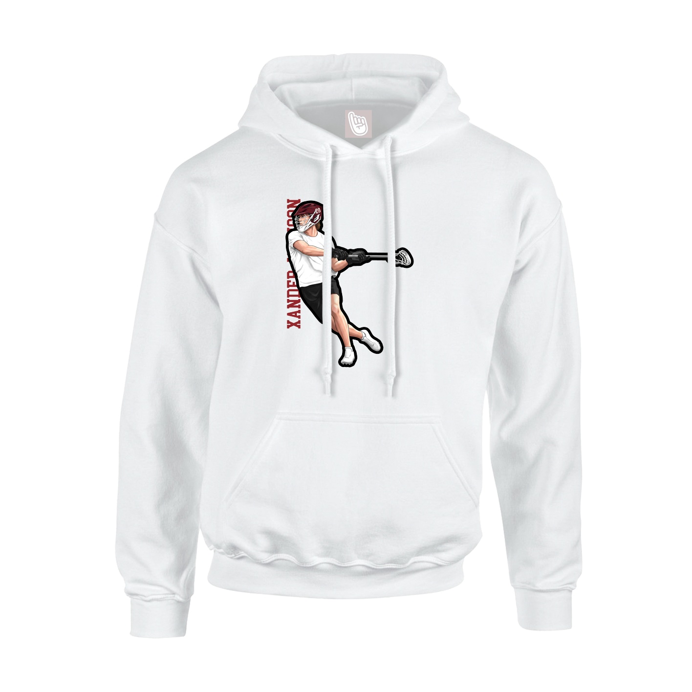 Hoodie — Name Vertical in White