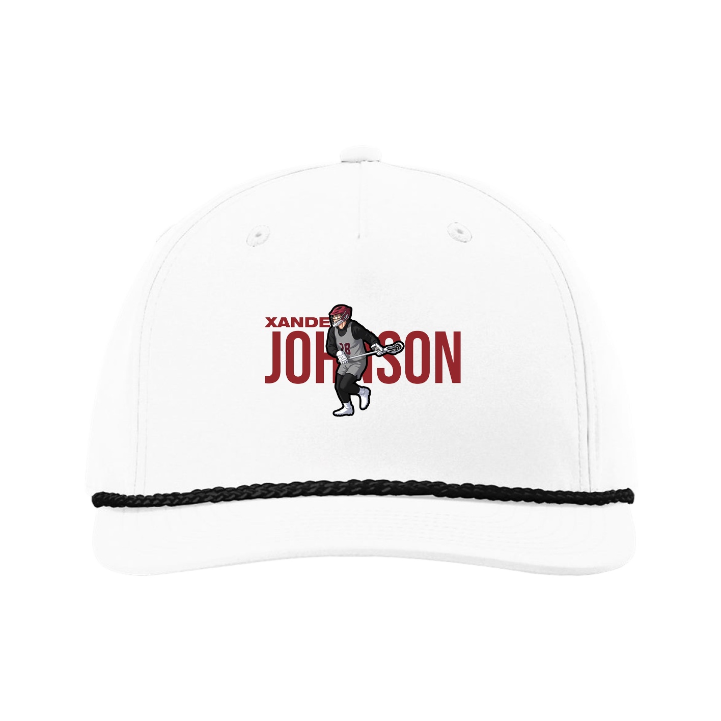 Five-Panel Classic Rope Cap — Player Name in White