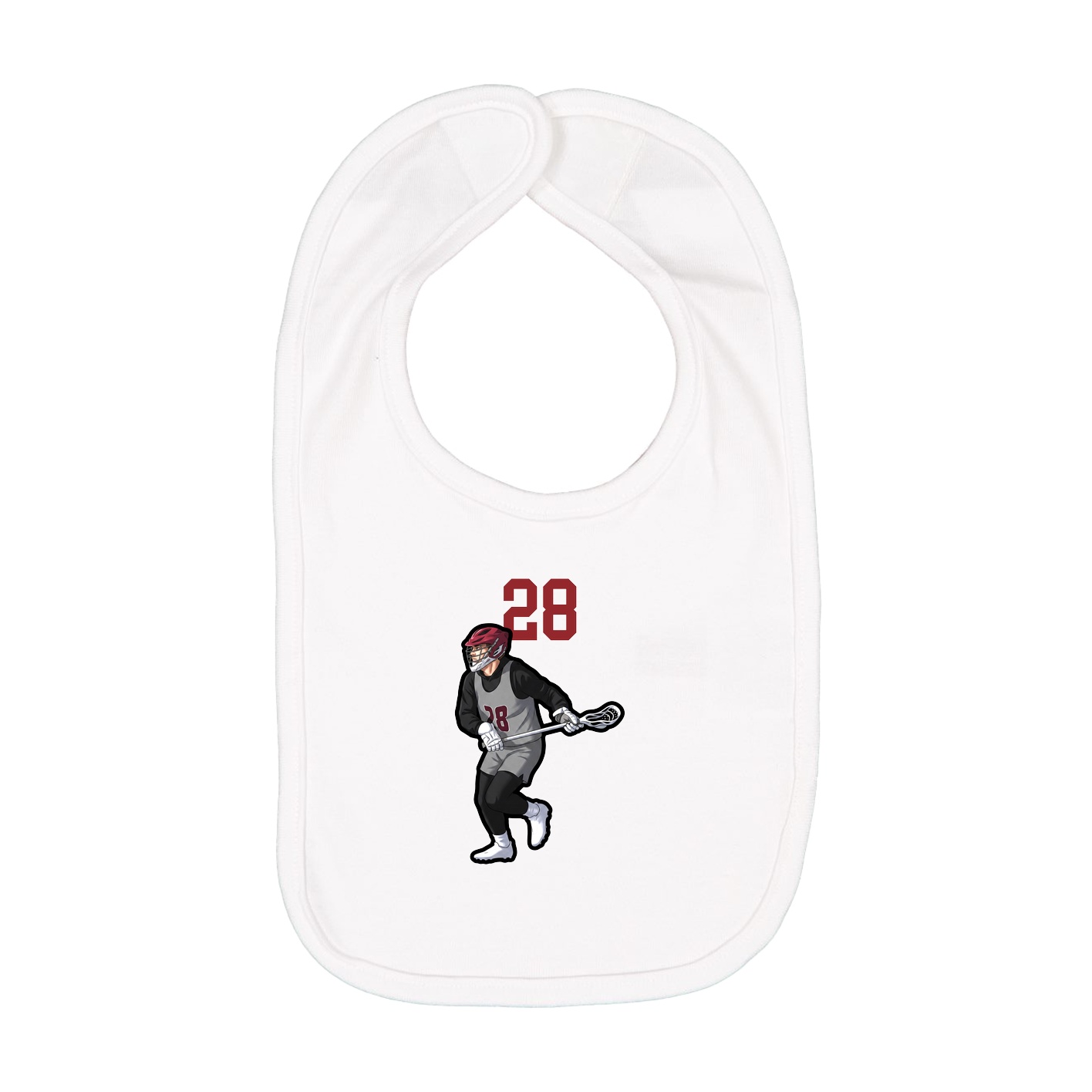 Infant Bib — Number Top in White