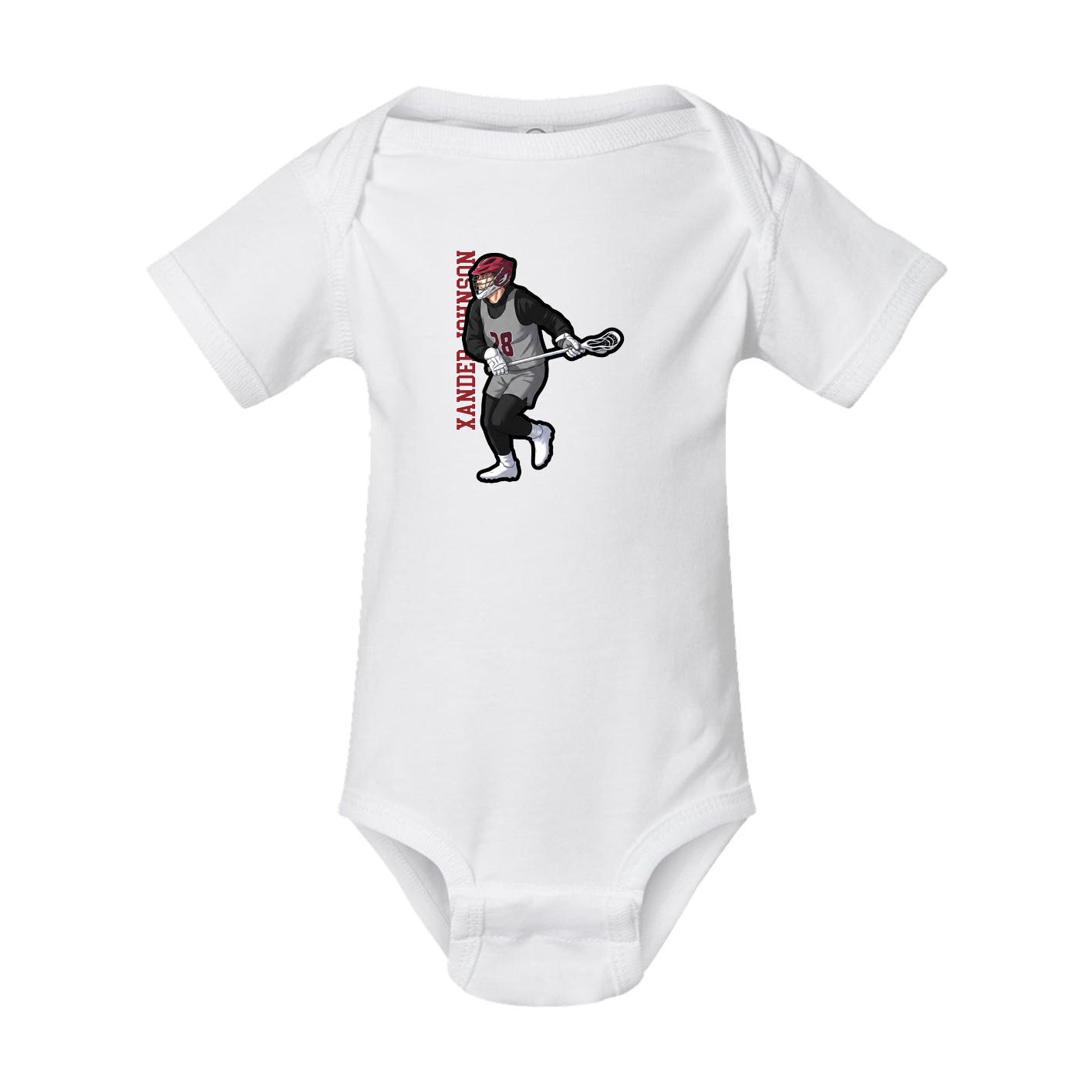 Baby Onesie — Name Vertical in White