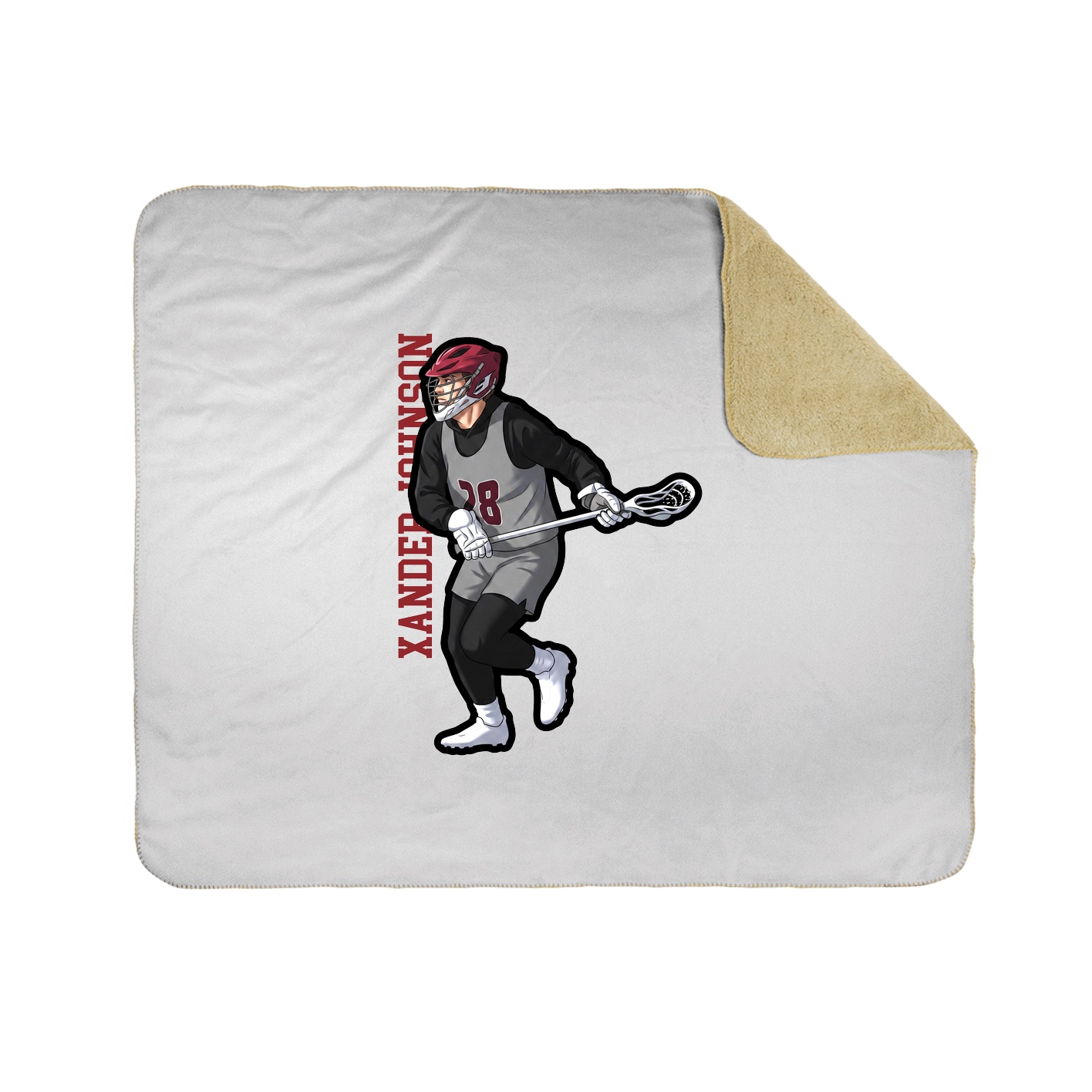 Throw Blanket — Name Vertical in White