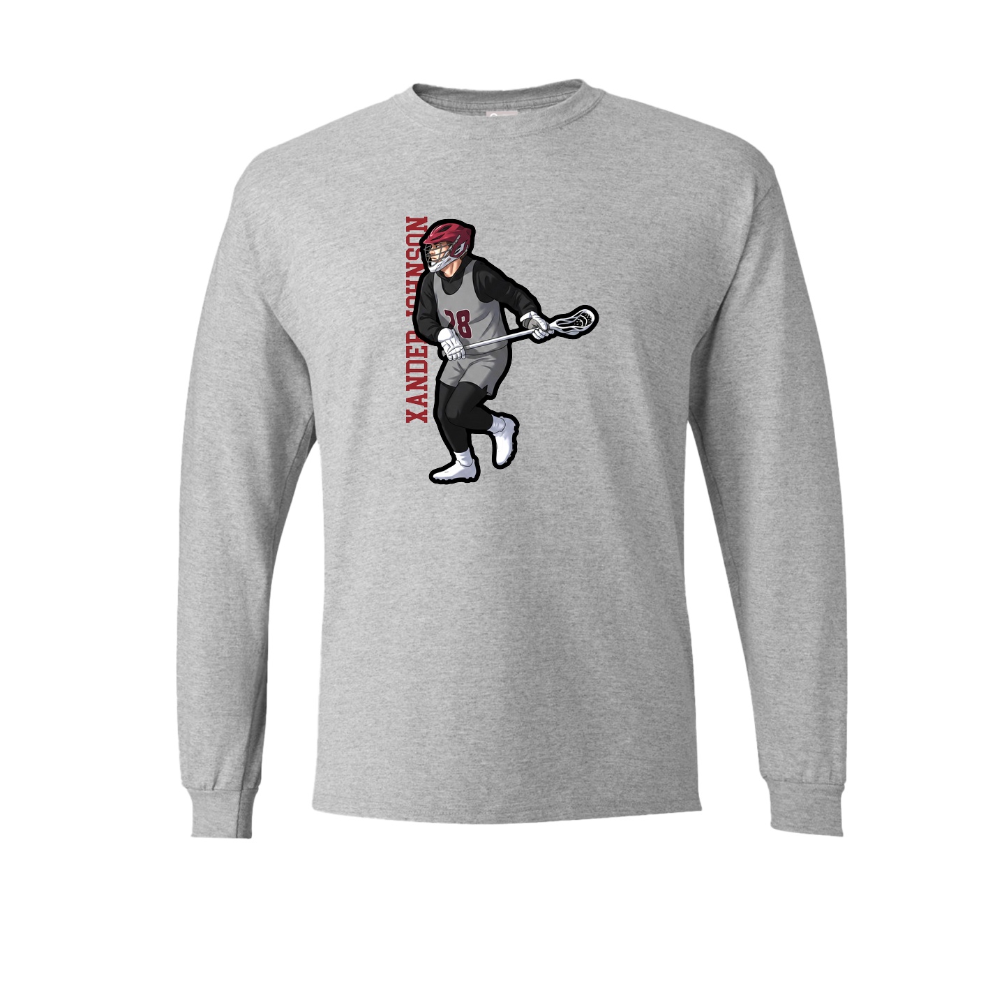 Long Sleeve Tee — Name Vertical in Grey