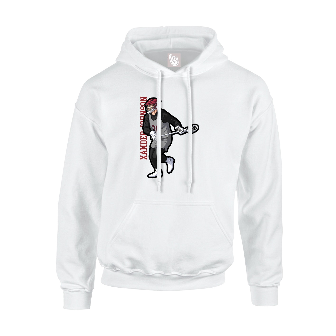 Hoodie — Name Vertical in White