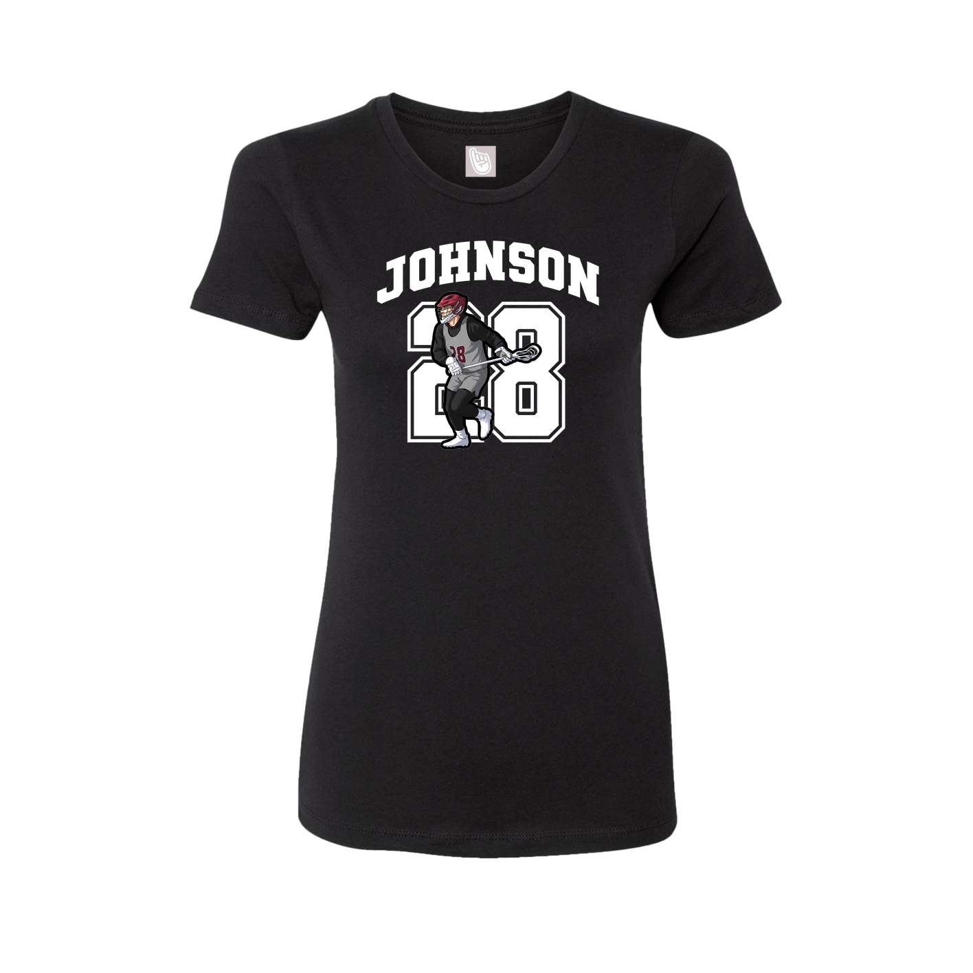Fitted Women's Tee — Number in Black
