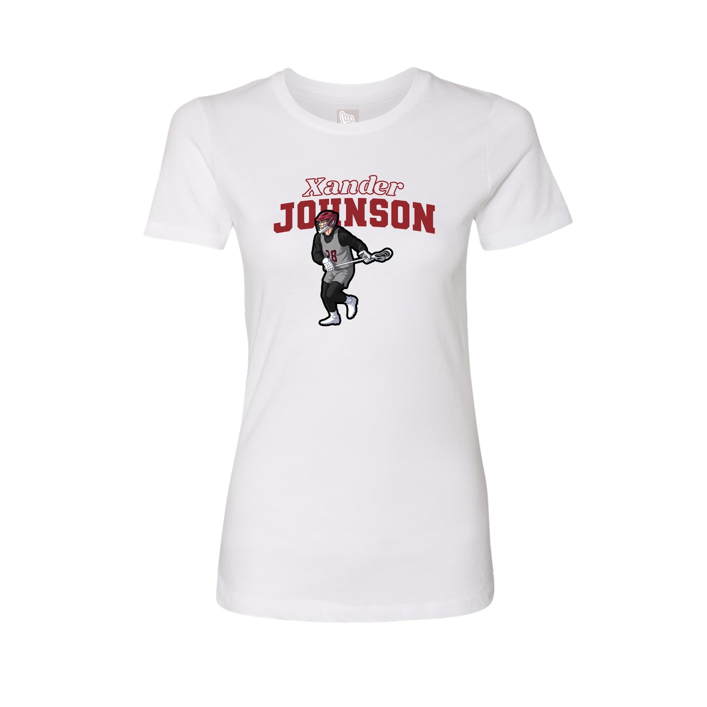 Fitted Women's Tee — Name Arch in White