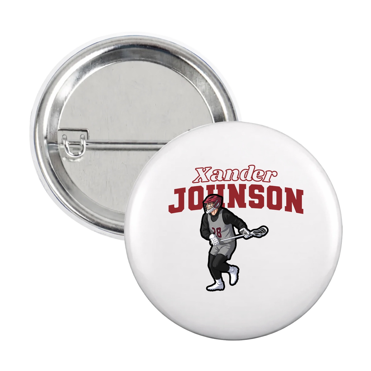 Game Day Button — Name Arch in White