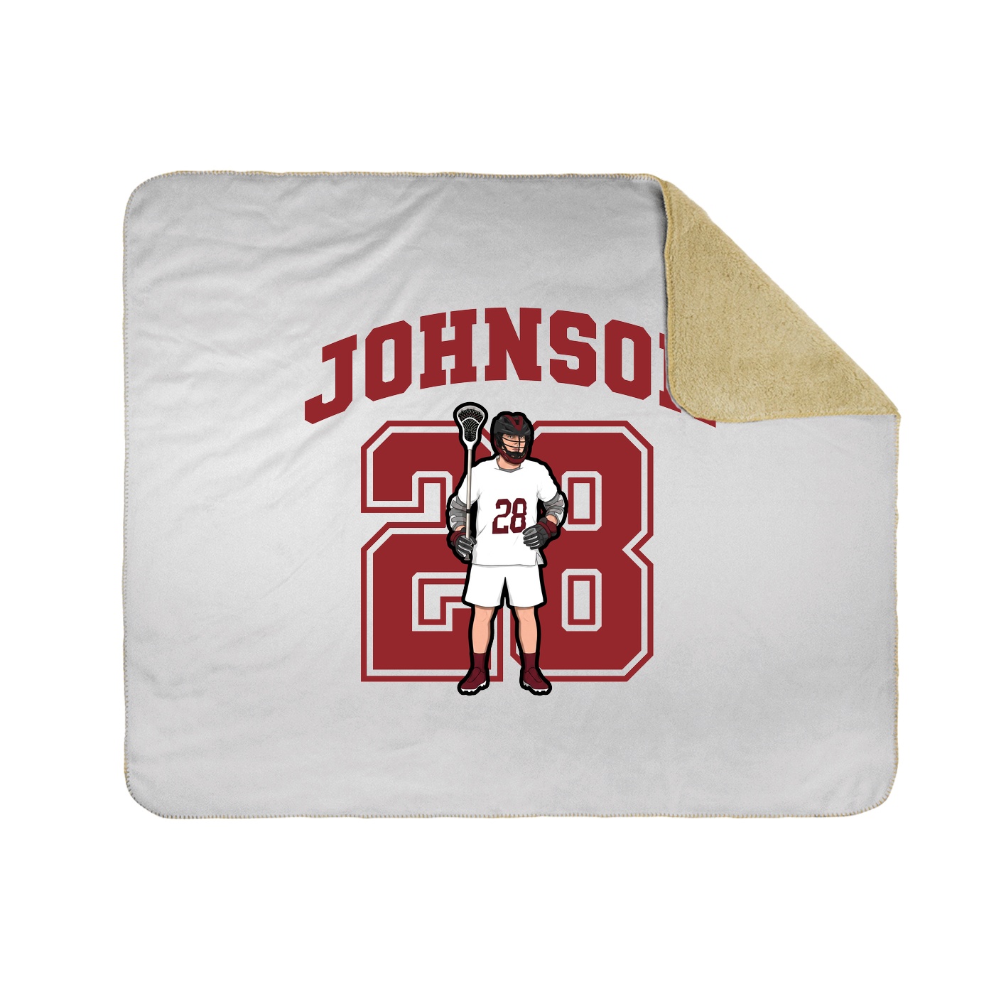 Throw Blanket — Number in White