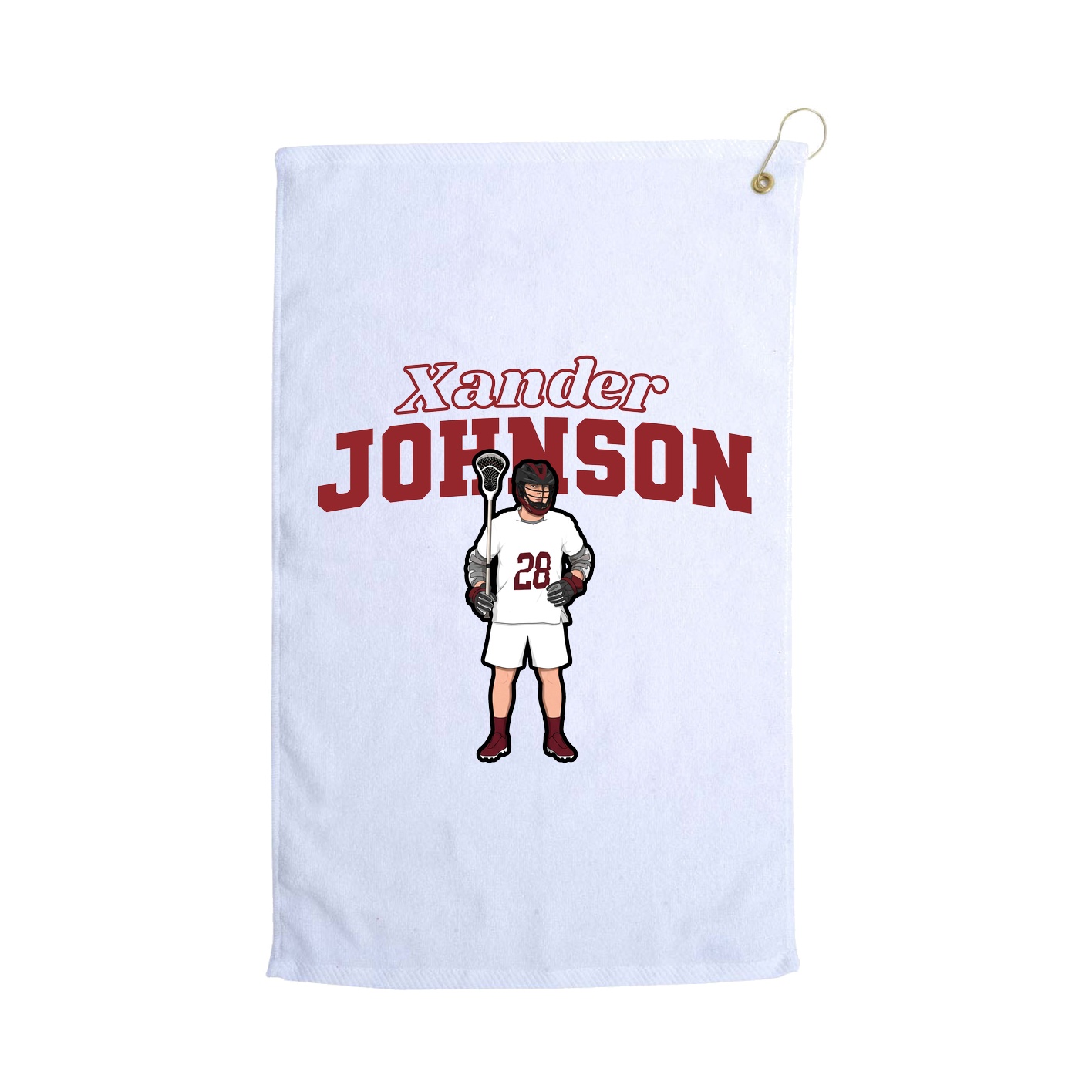 Golf Towel — Name Arch in White