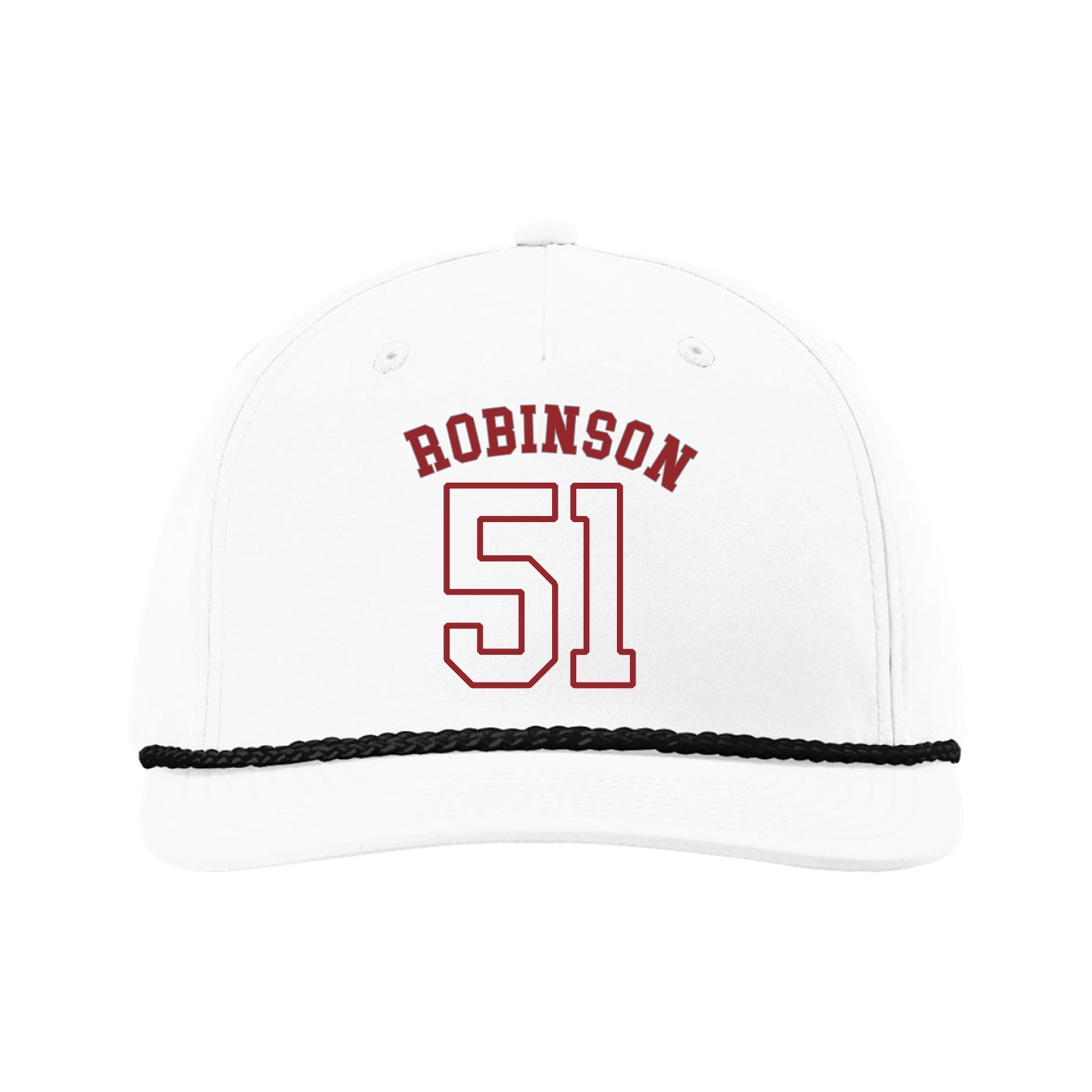 Five-Panel Classic Rope Cap — Shirsey Arch in White