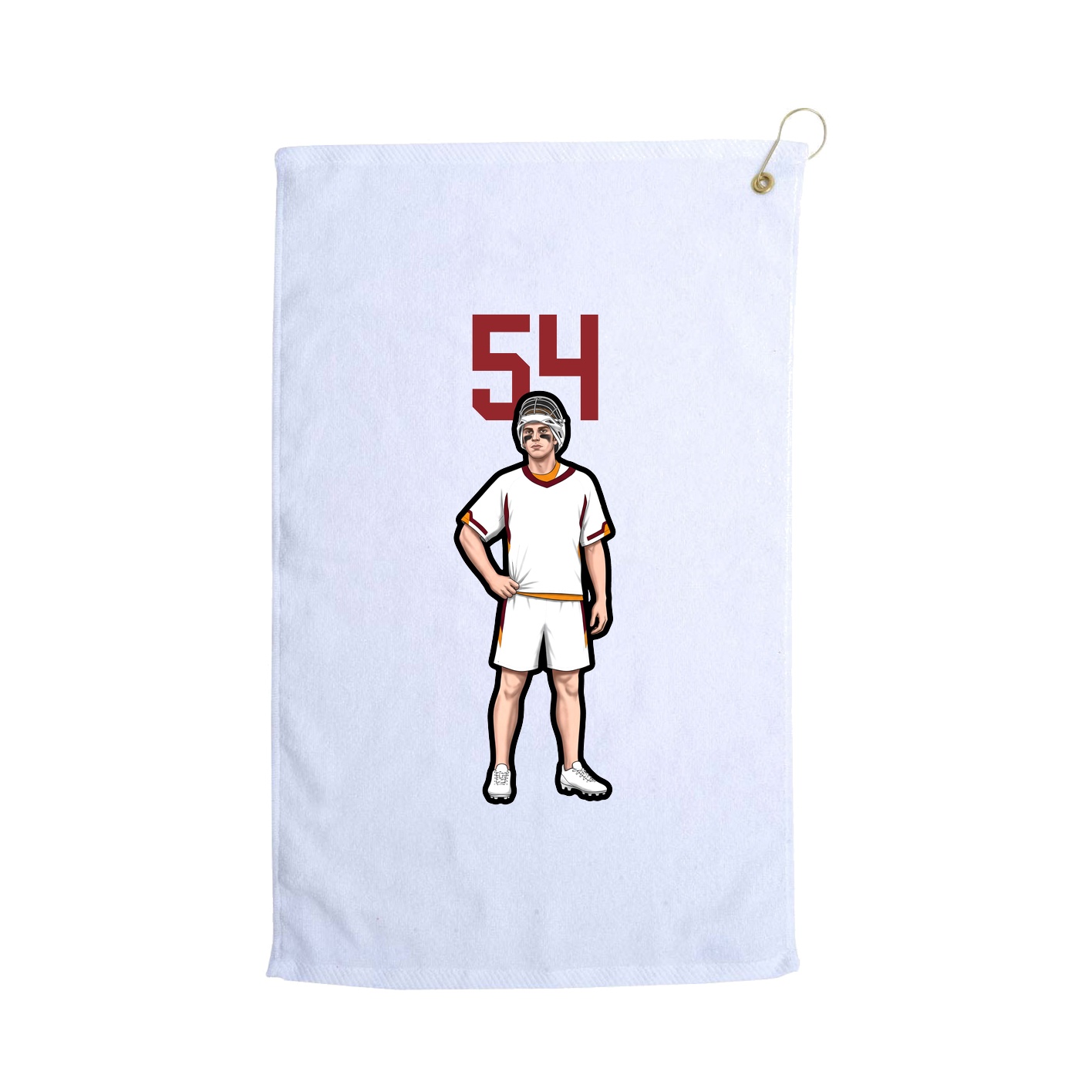 Golf Towel — Number Top in White