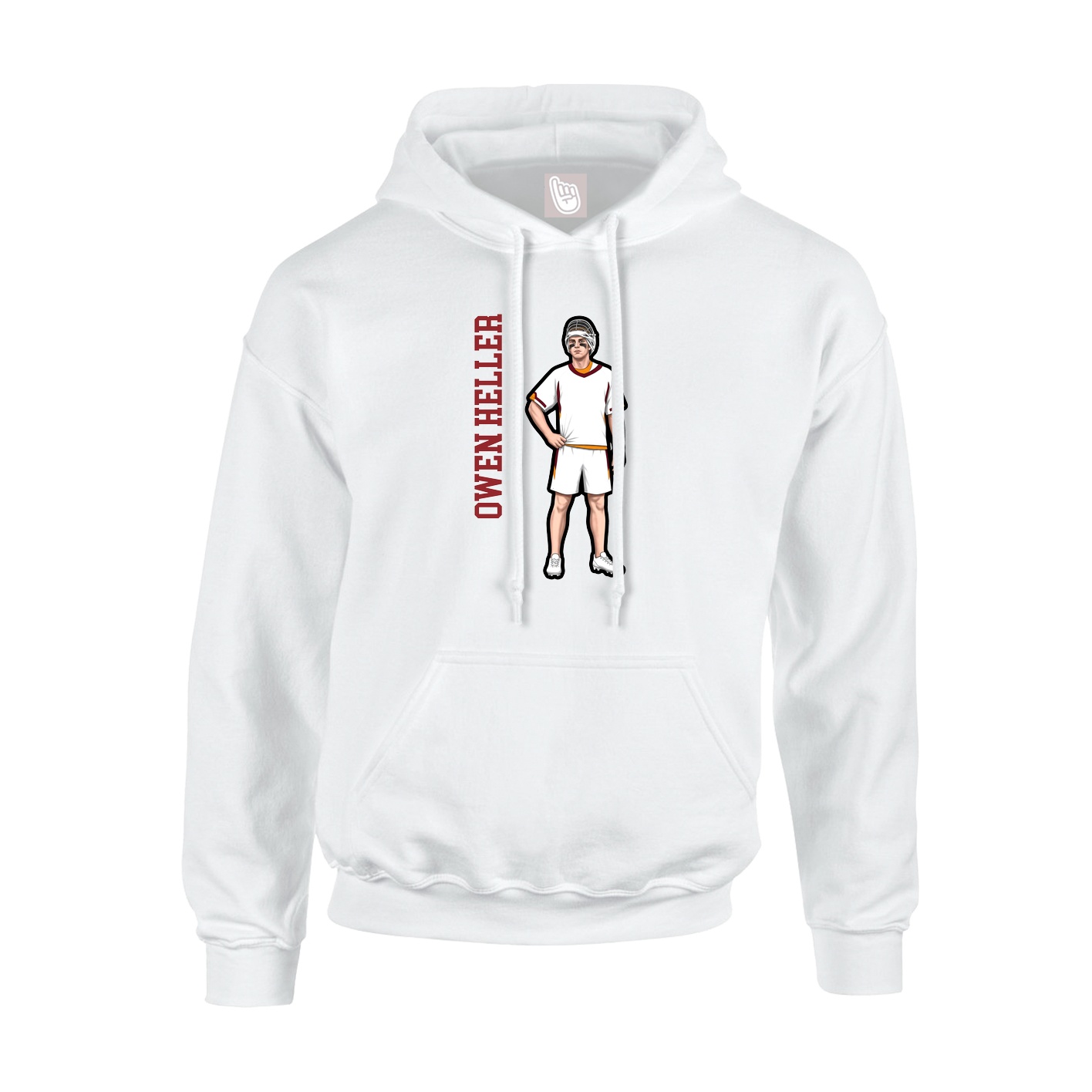 Hoodie — Name Vertical in White