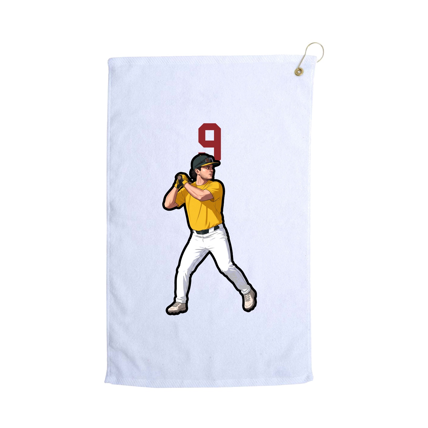 Golf Towel — Number Top in White
