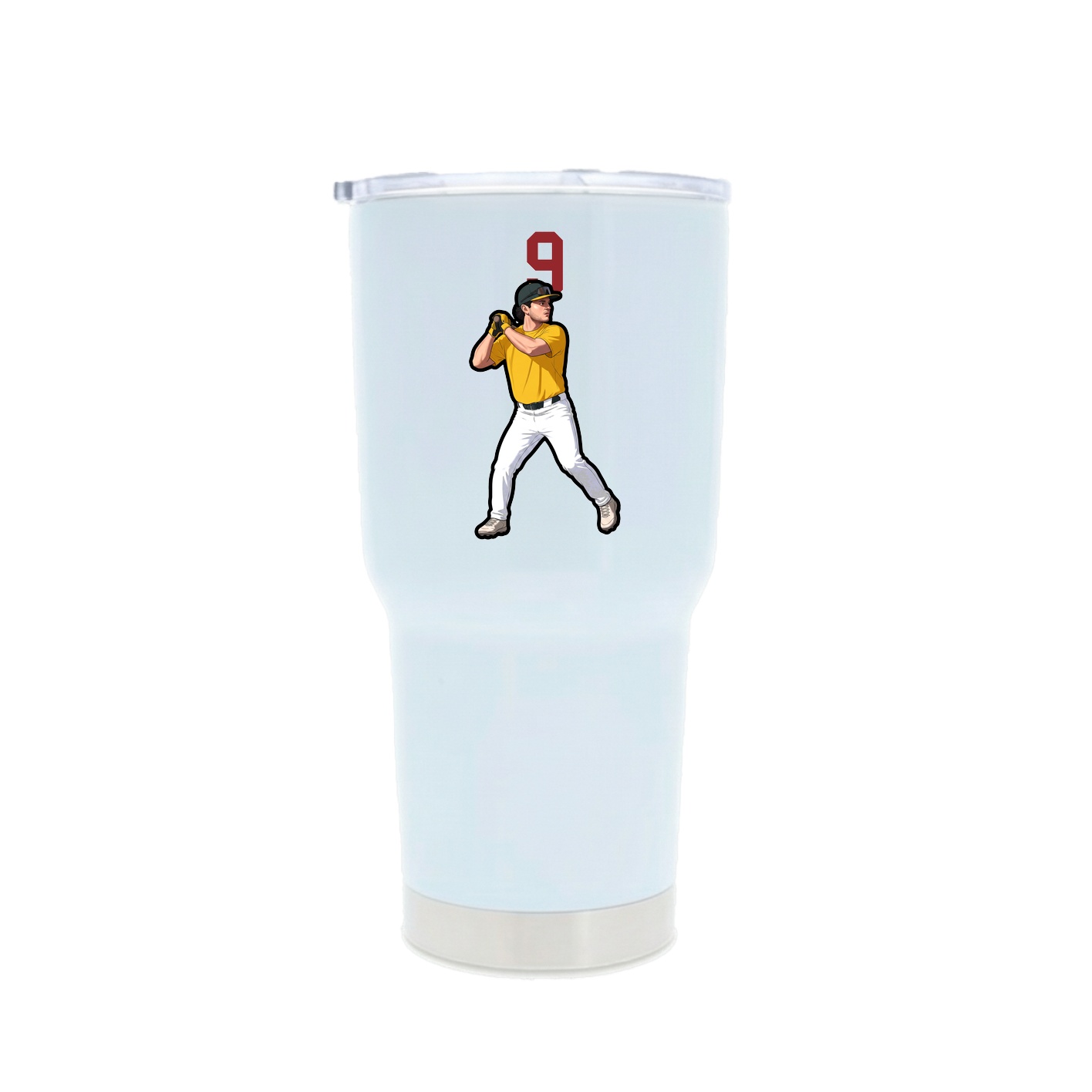 30oz Stainless Steel Tumbler — Number Top in White