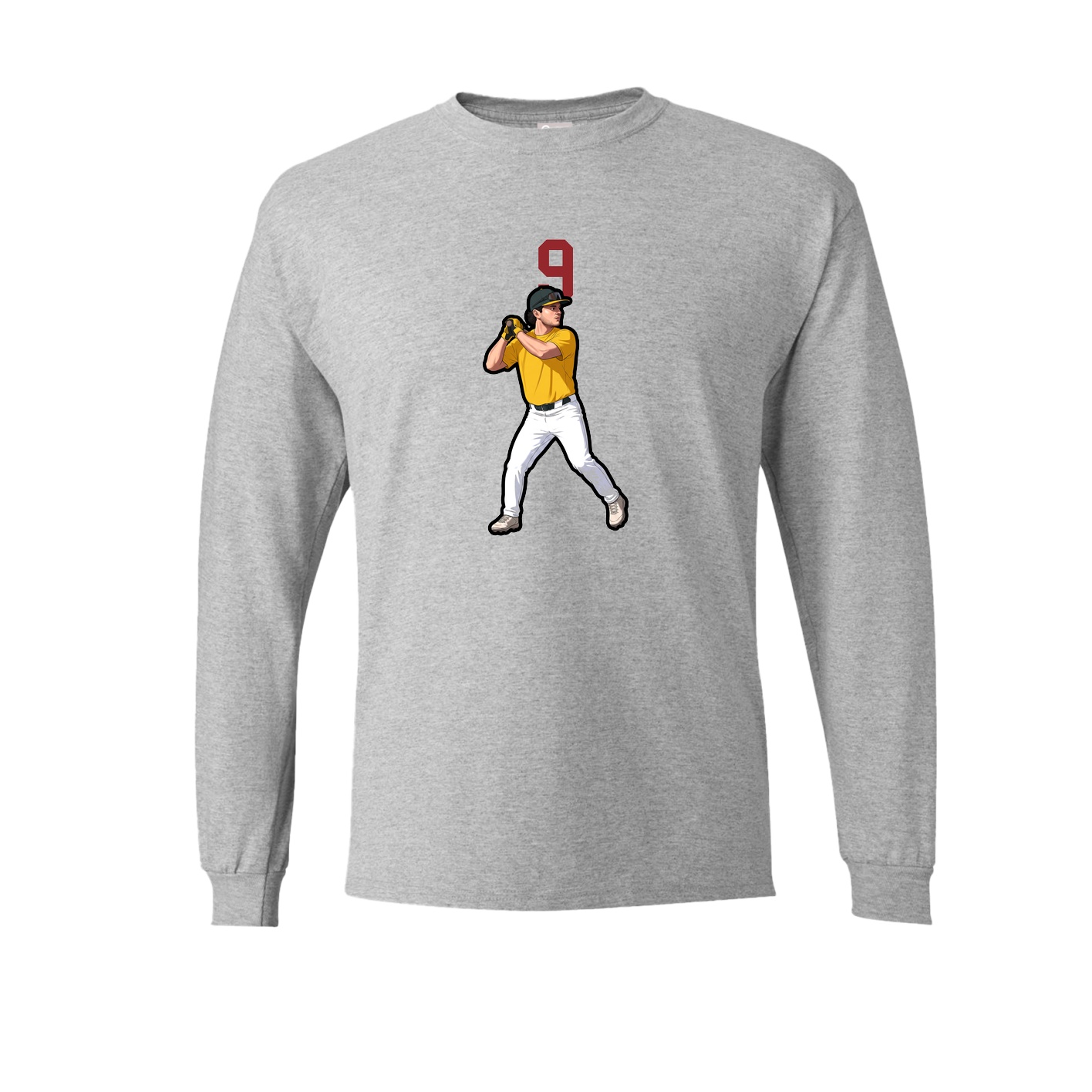 Long Sleeve Tee — Number Top in Grey