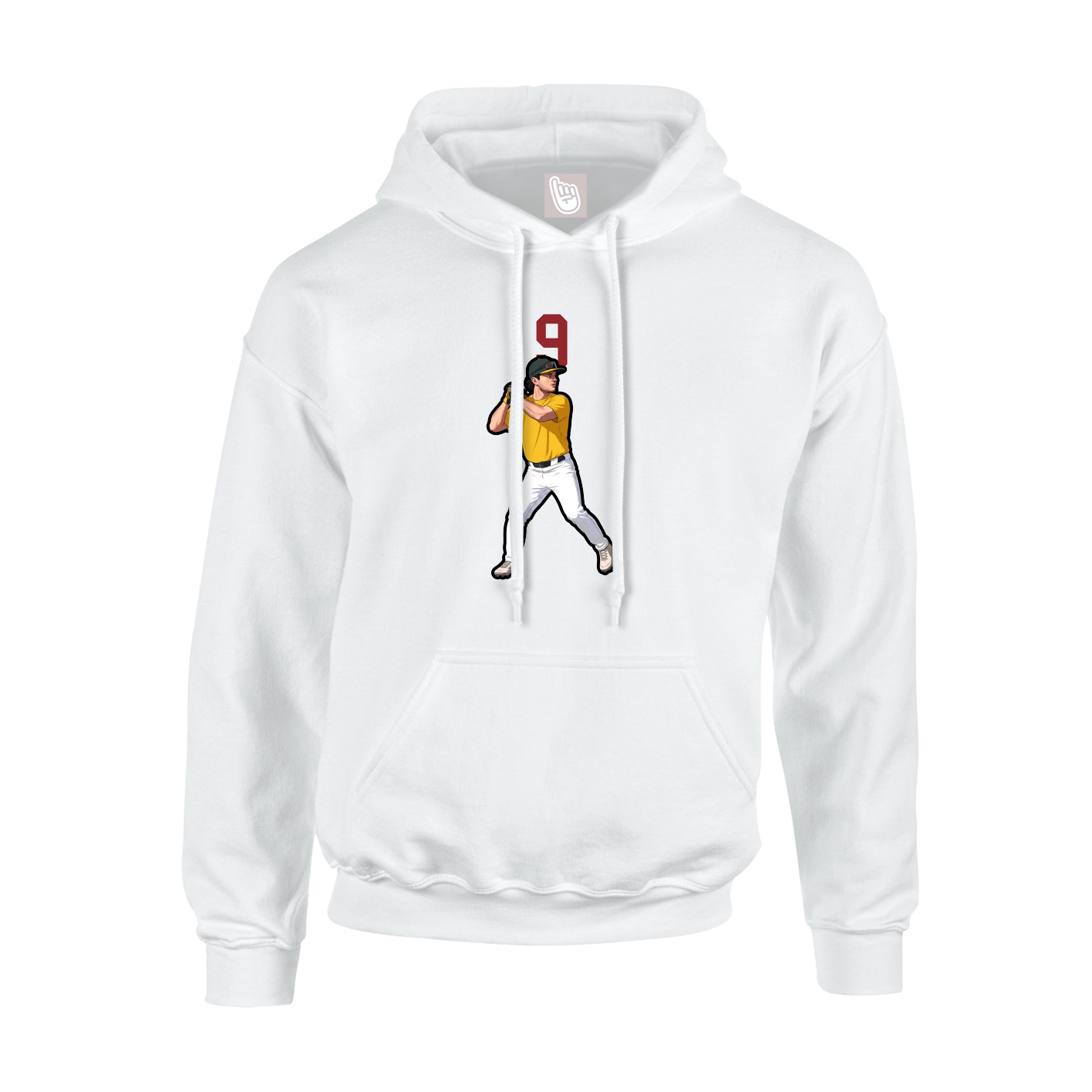 Youth Hoodie — Number Top in White