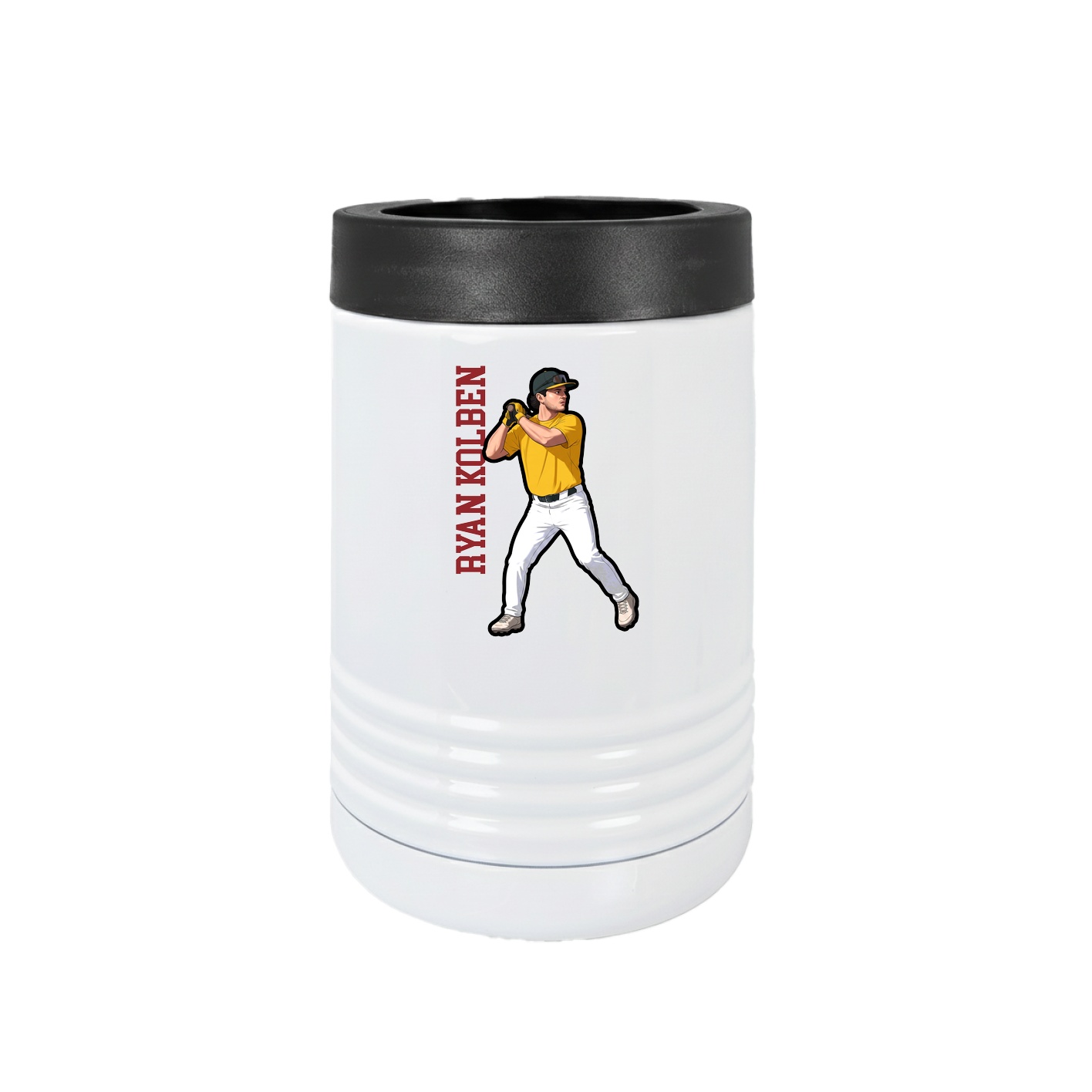 Beverage Holder — Name Vertical in White