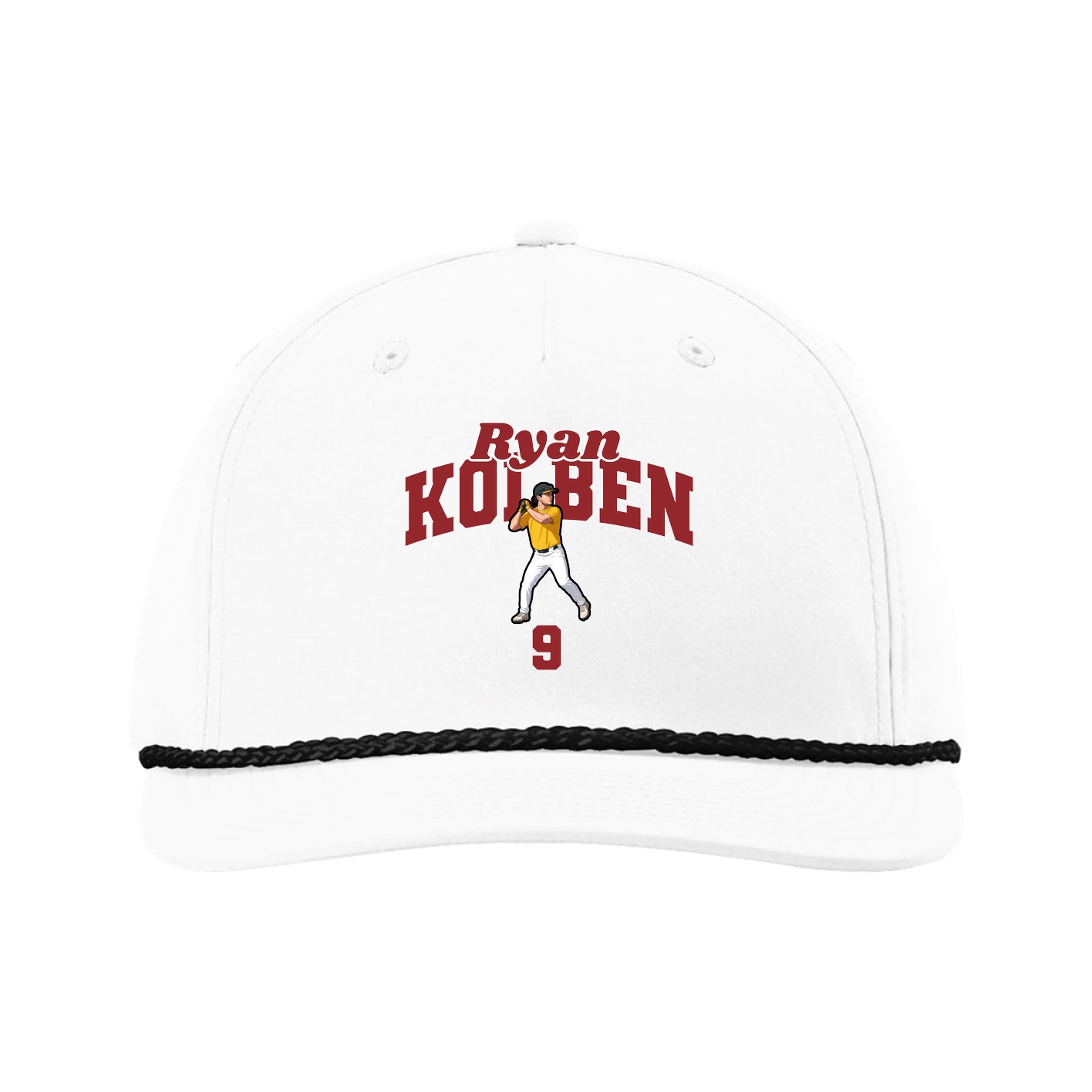 Five-Panel Classic Rope Cap — Signature Arch in White