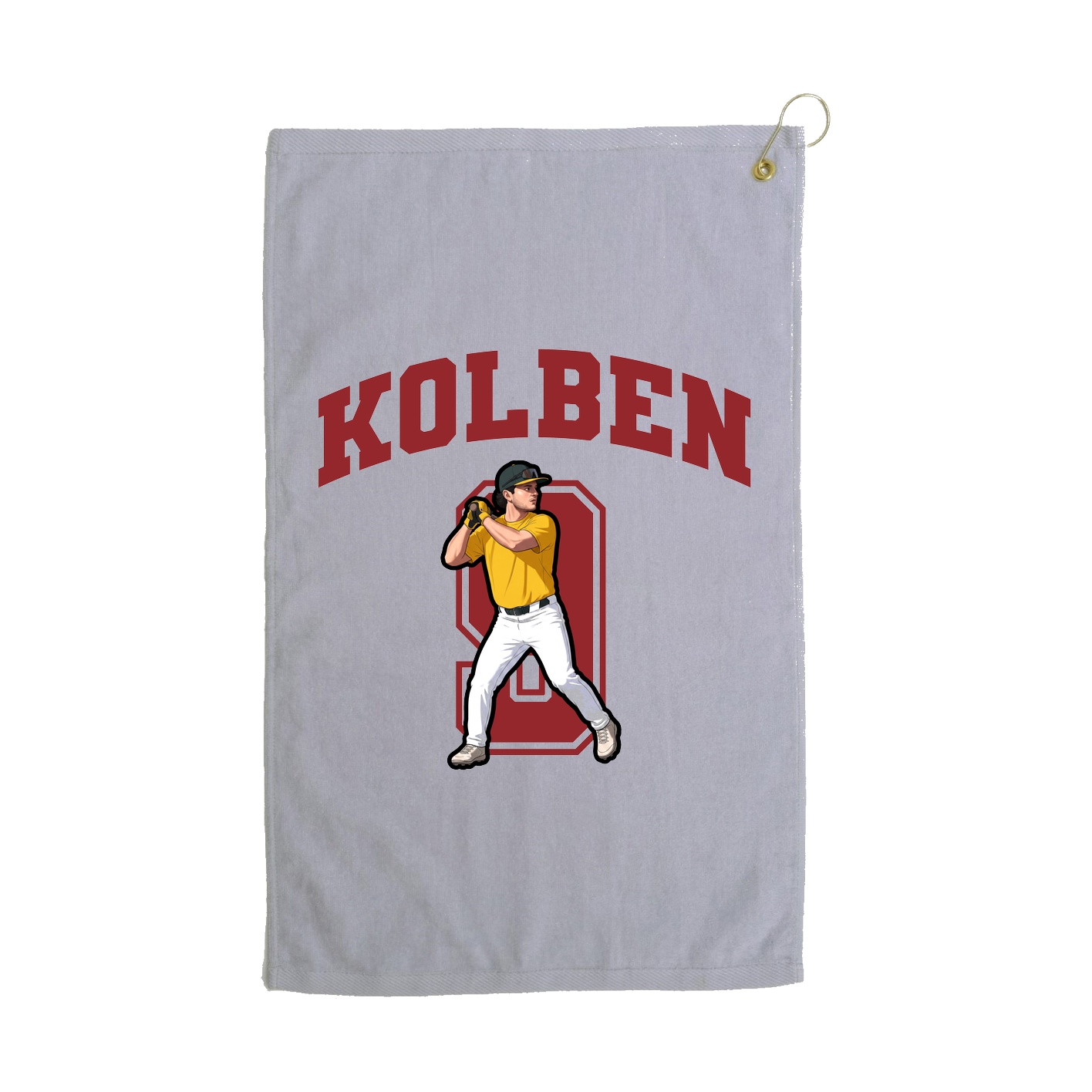 Golf Towel — Number in Grey