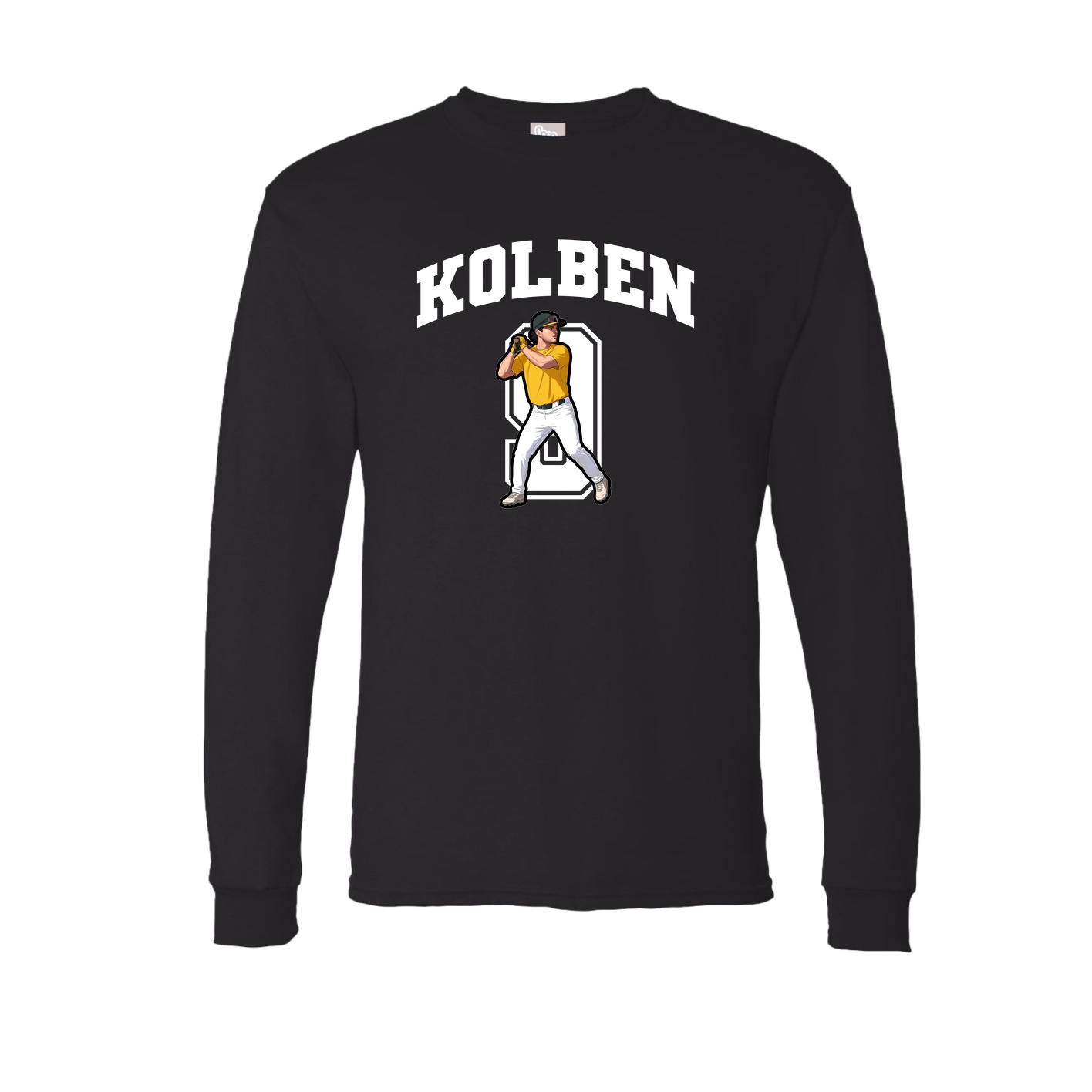 Long Sleeve Tee — Number in Black