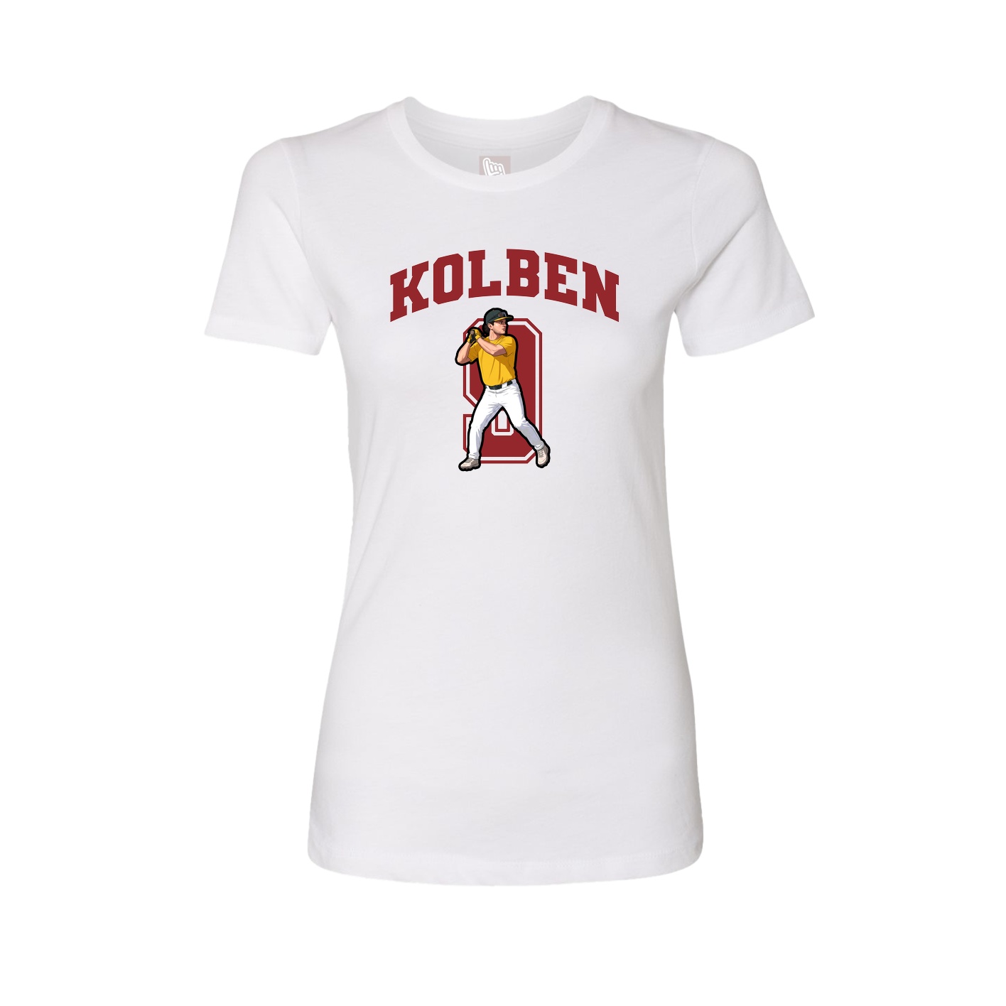 Fitted Women's Tee — Number in White