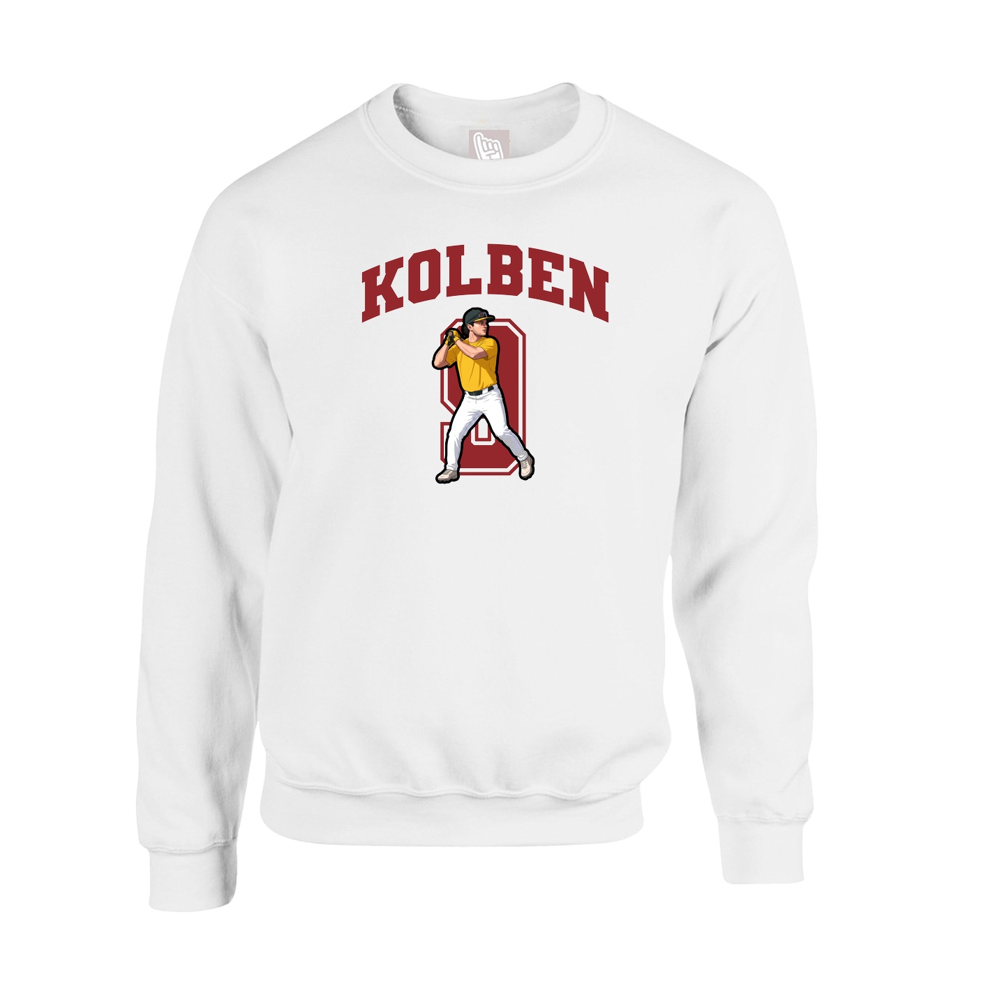 Fleece Crew — Number in White