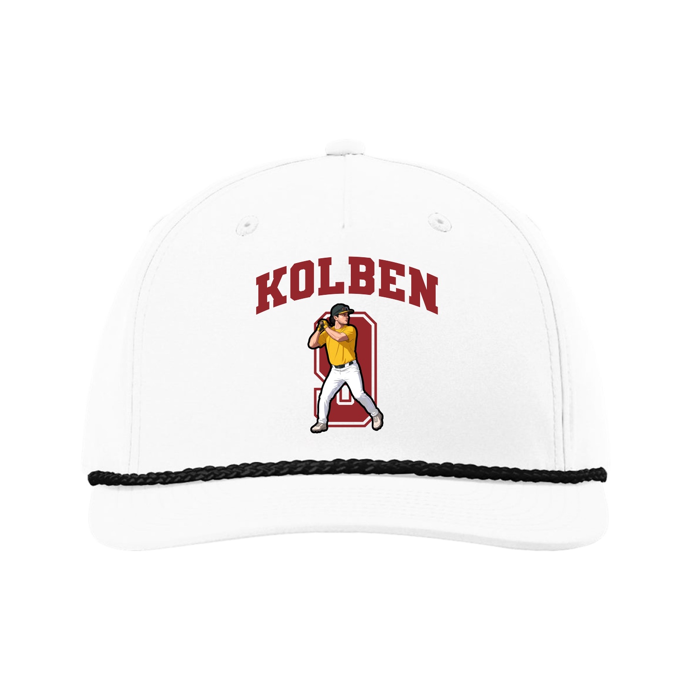 Five-Panel Classic Rope Cap — Number in White