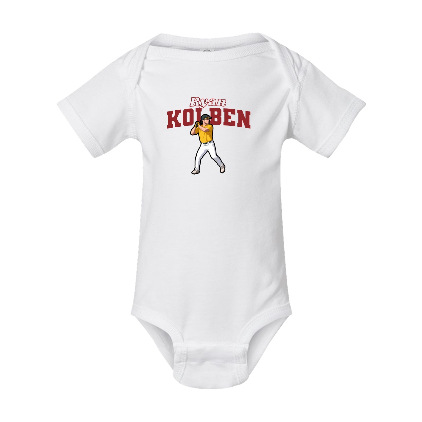 Baby Onesie — Name Arch in White