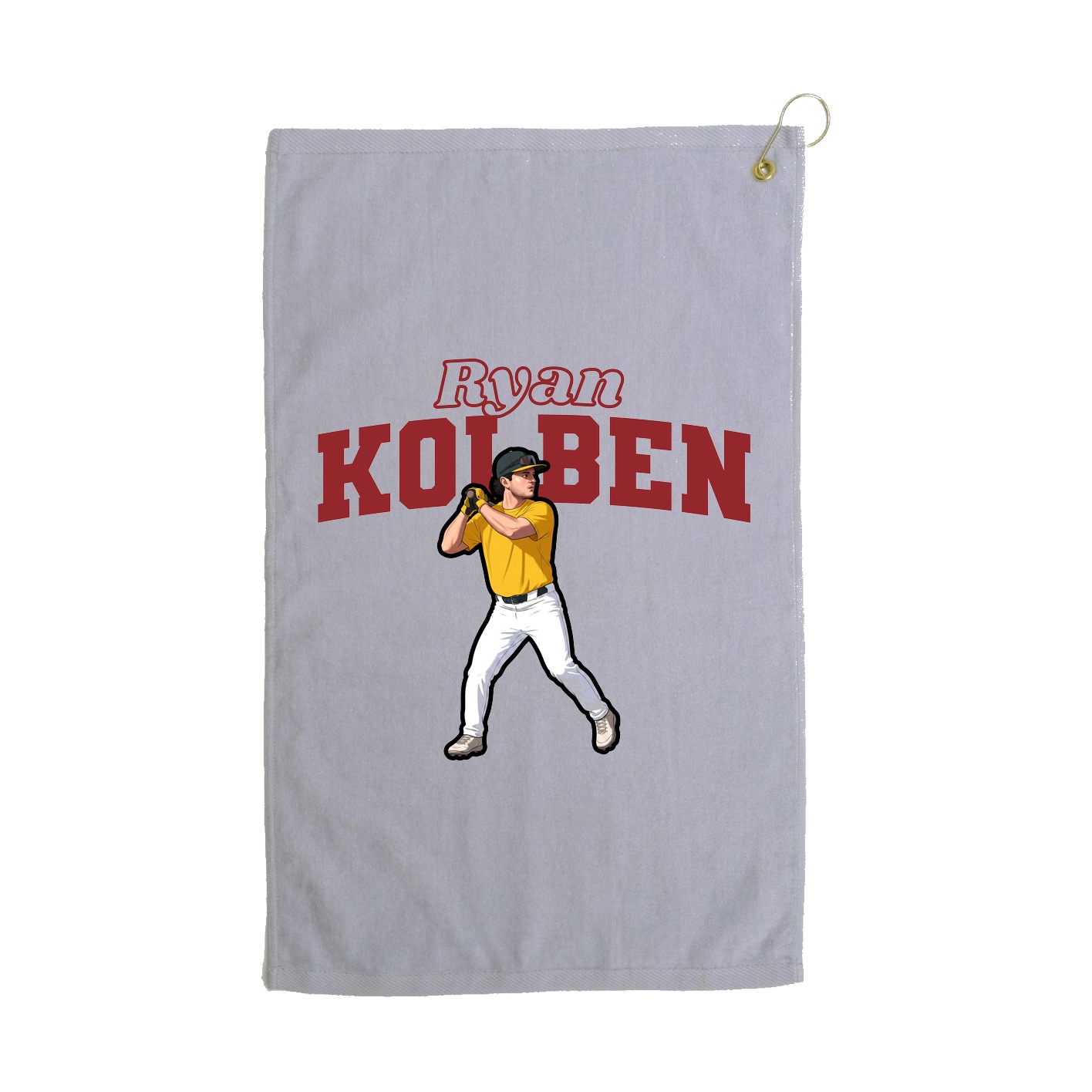 Golf Towel — Name Arch in Grey