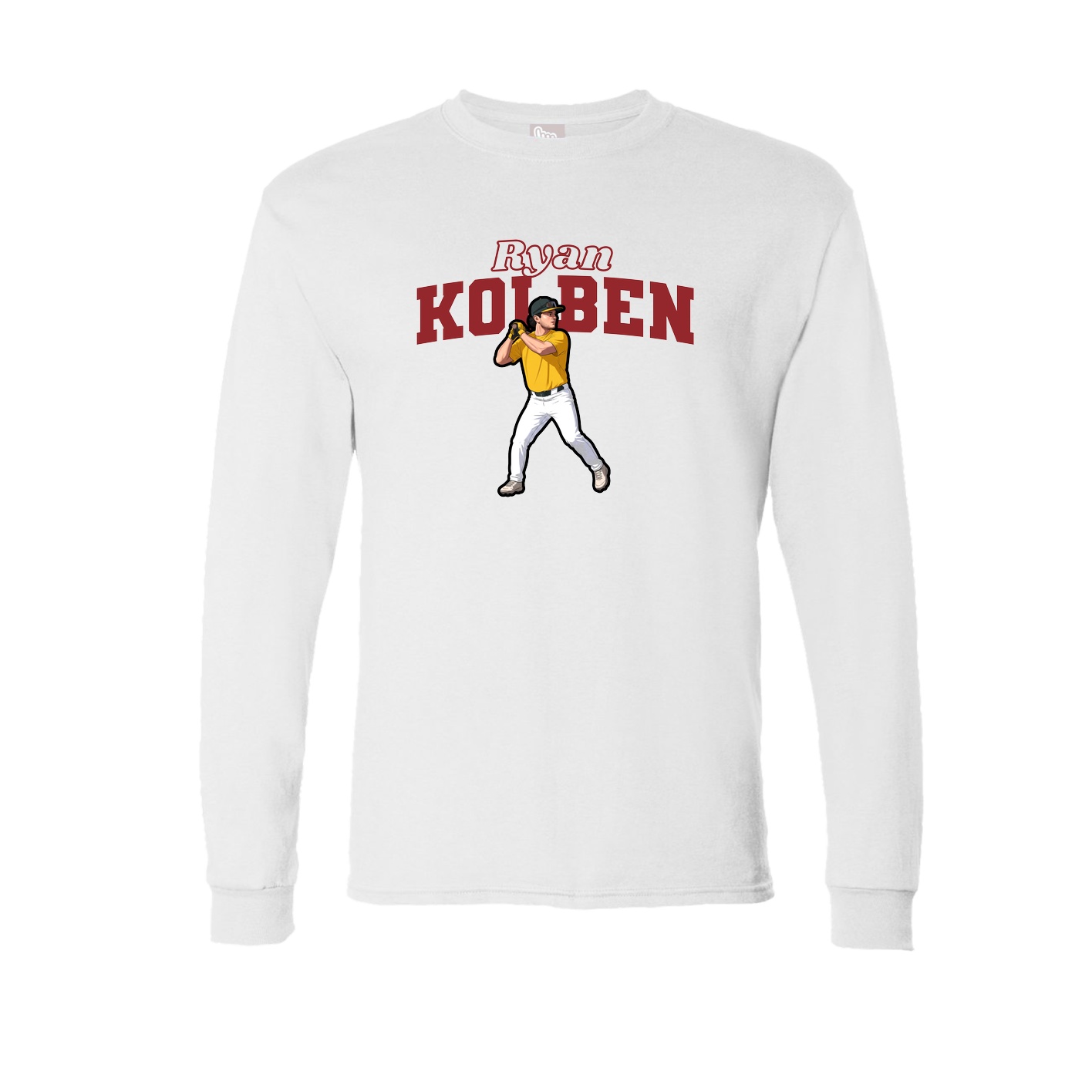 Long Sleeve Tee — Name Arch in White