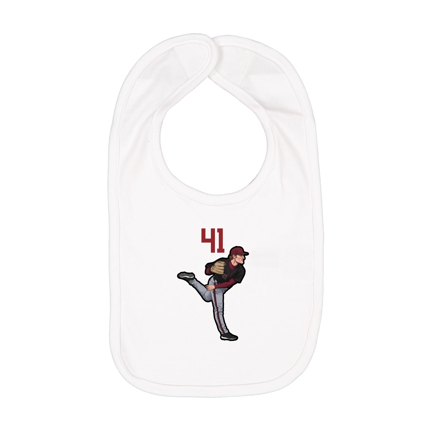 Infant Bib — Number Top in White