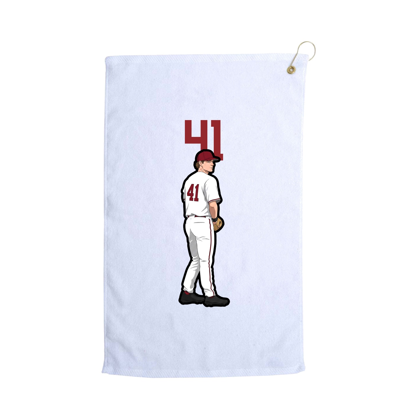 Golf Towel — Number Top in White