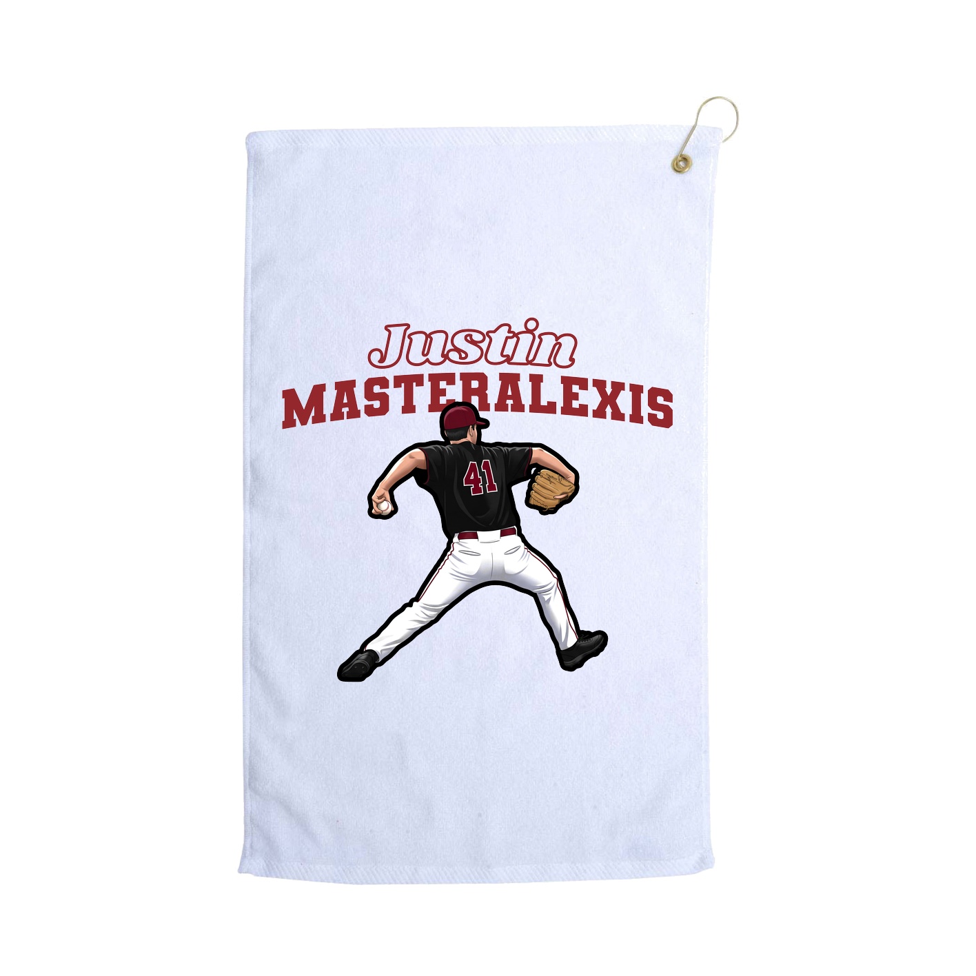 Golf Towel — Name Arch in White