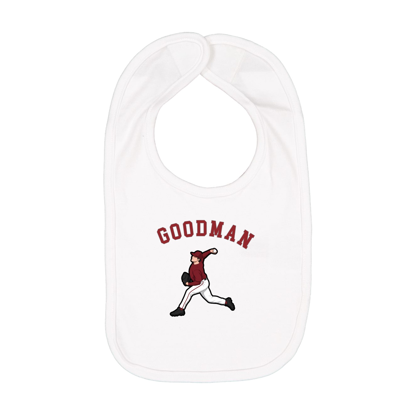 Infant Bib — Shirsey Arch in White