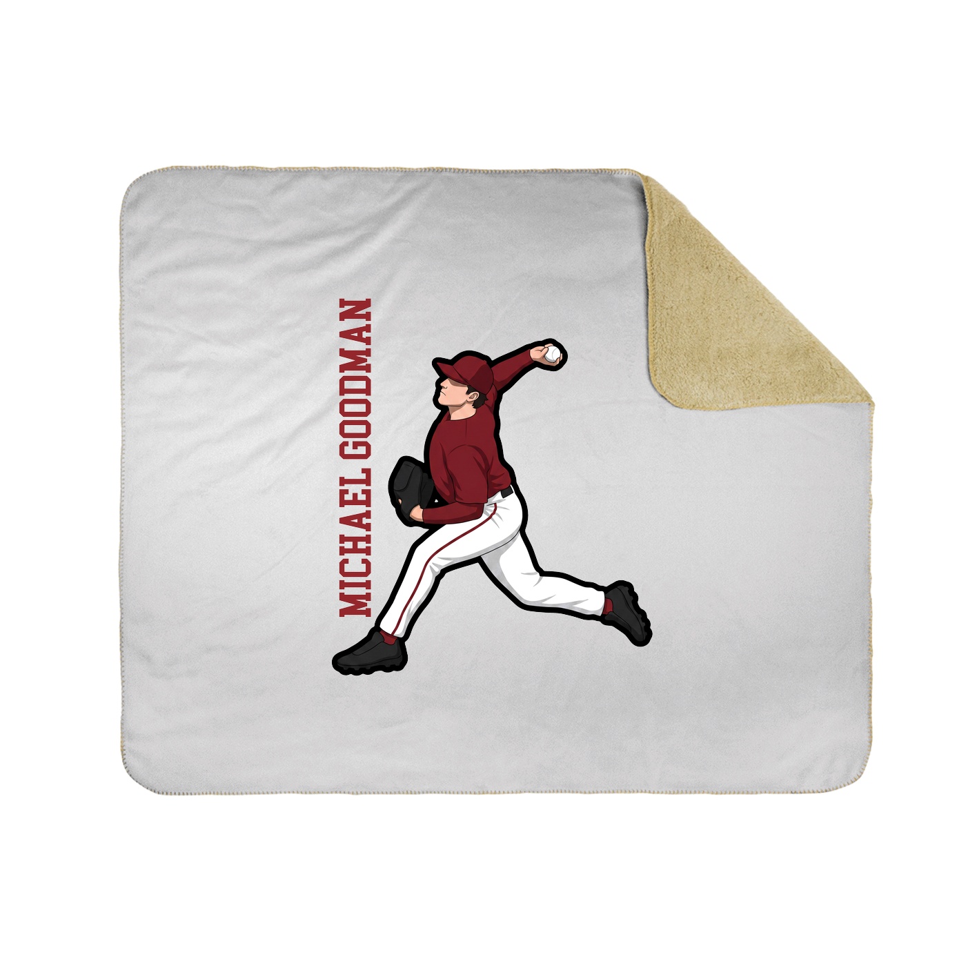Throw Blanket — Name Vertical in White