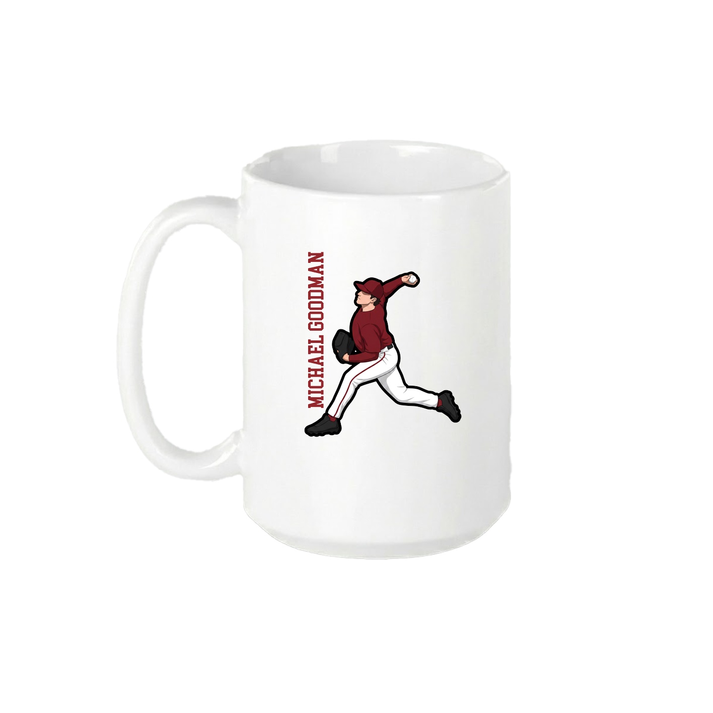 15oz Coffee Mug — Name Vertical in White