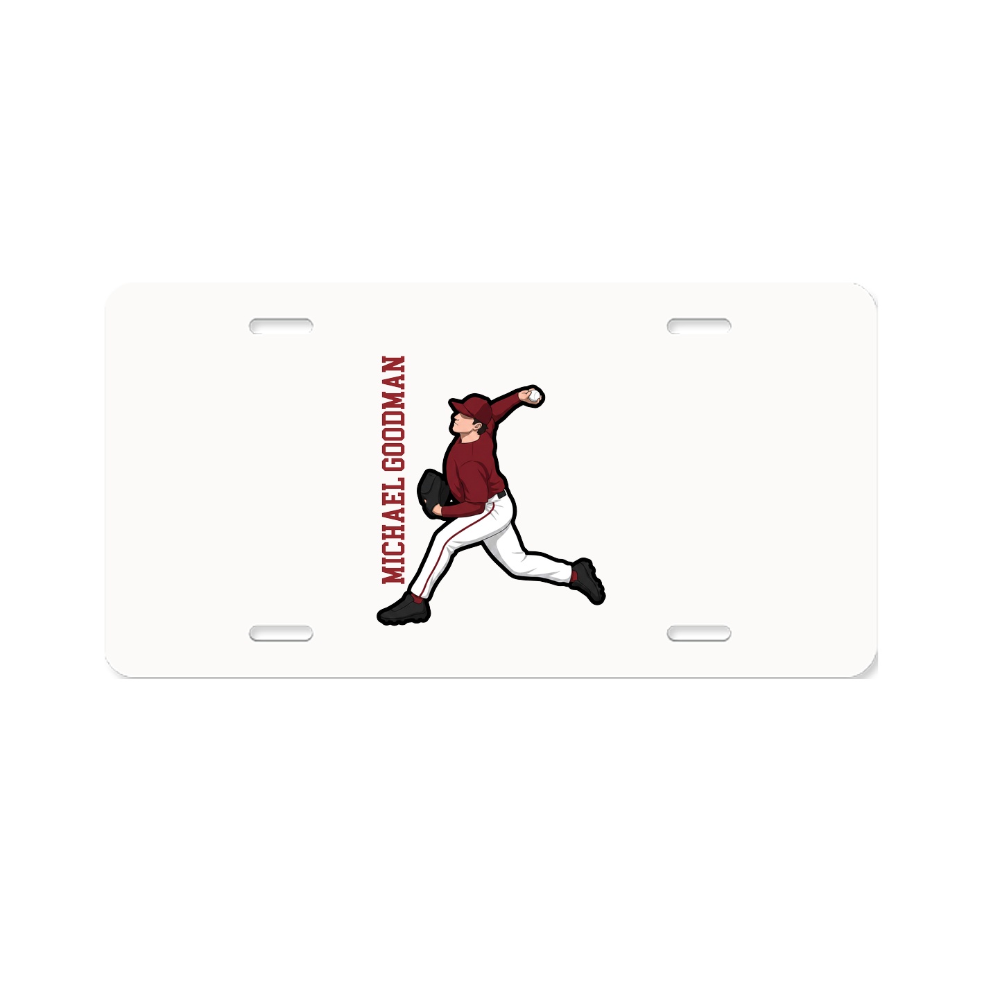 License Plate — Name Vertical in Classic