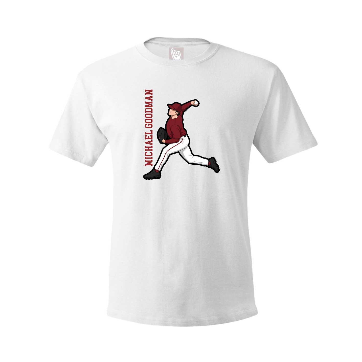 Tee — Name Vertical in White