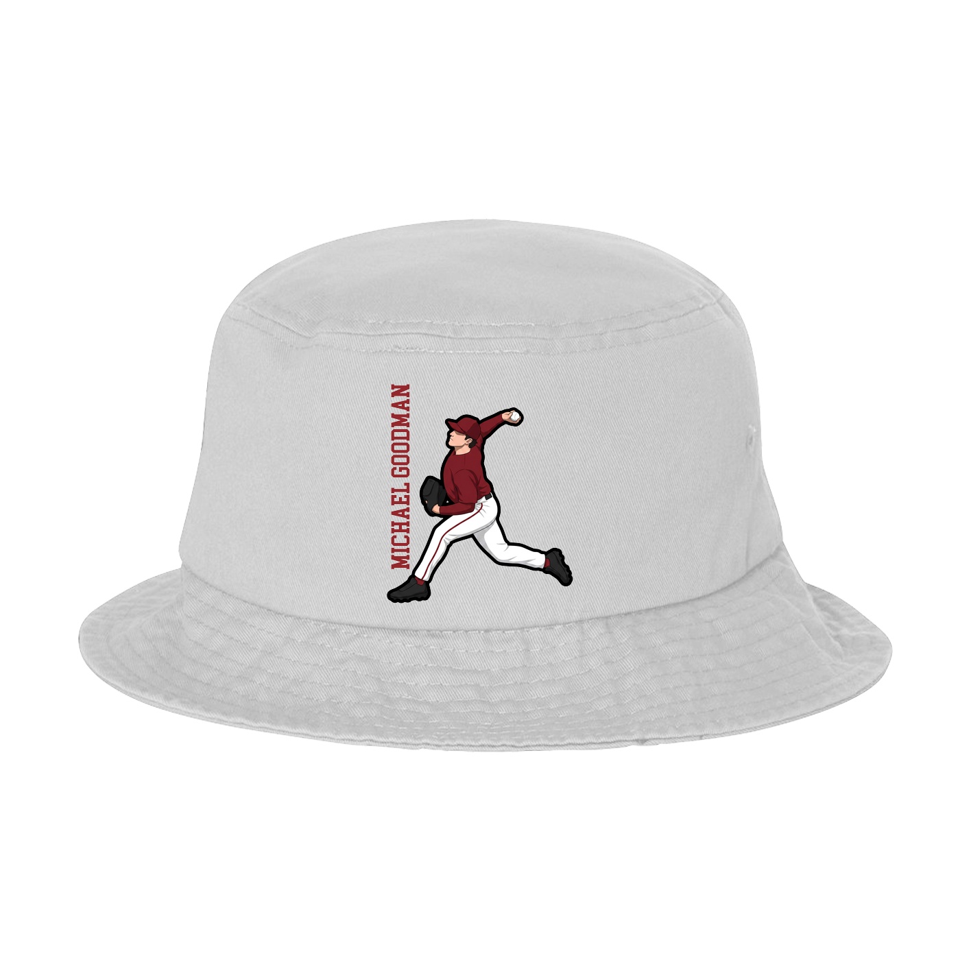 Bucket Cap — Name Vertical in White