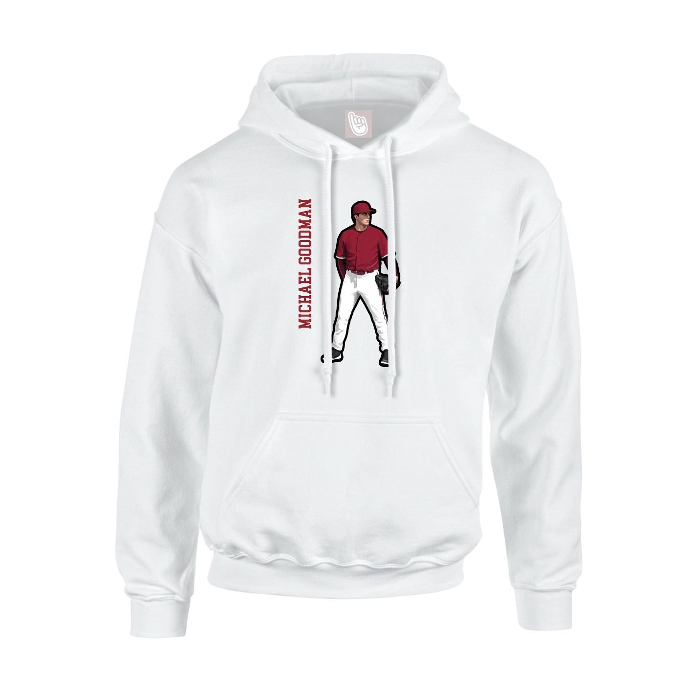 Hoodie — Name Vertical in White