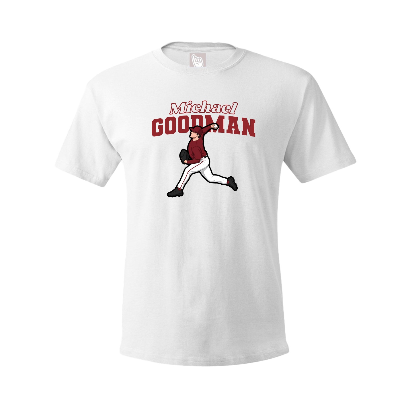 Youth Tee — Name Arch in White