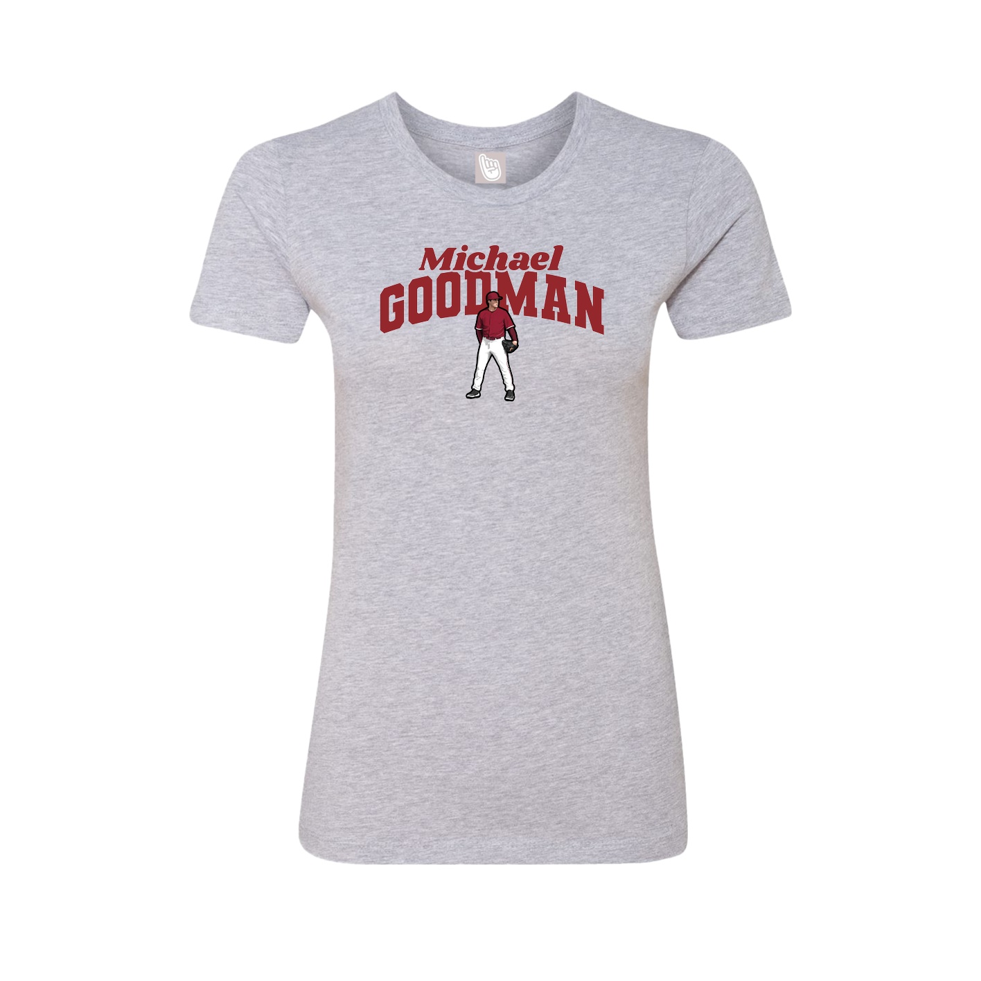Fitted Women's Tee — Signature Arch in Grey